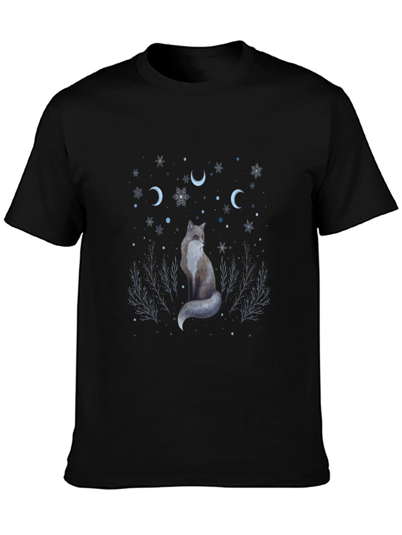 Mystic Fox Graphic Tee - Black Cotton T-Shirt