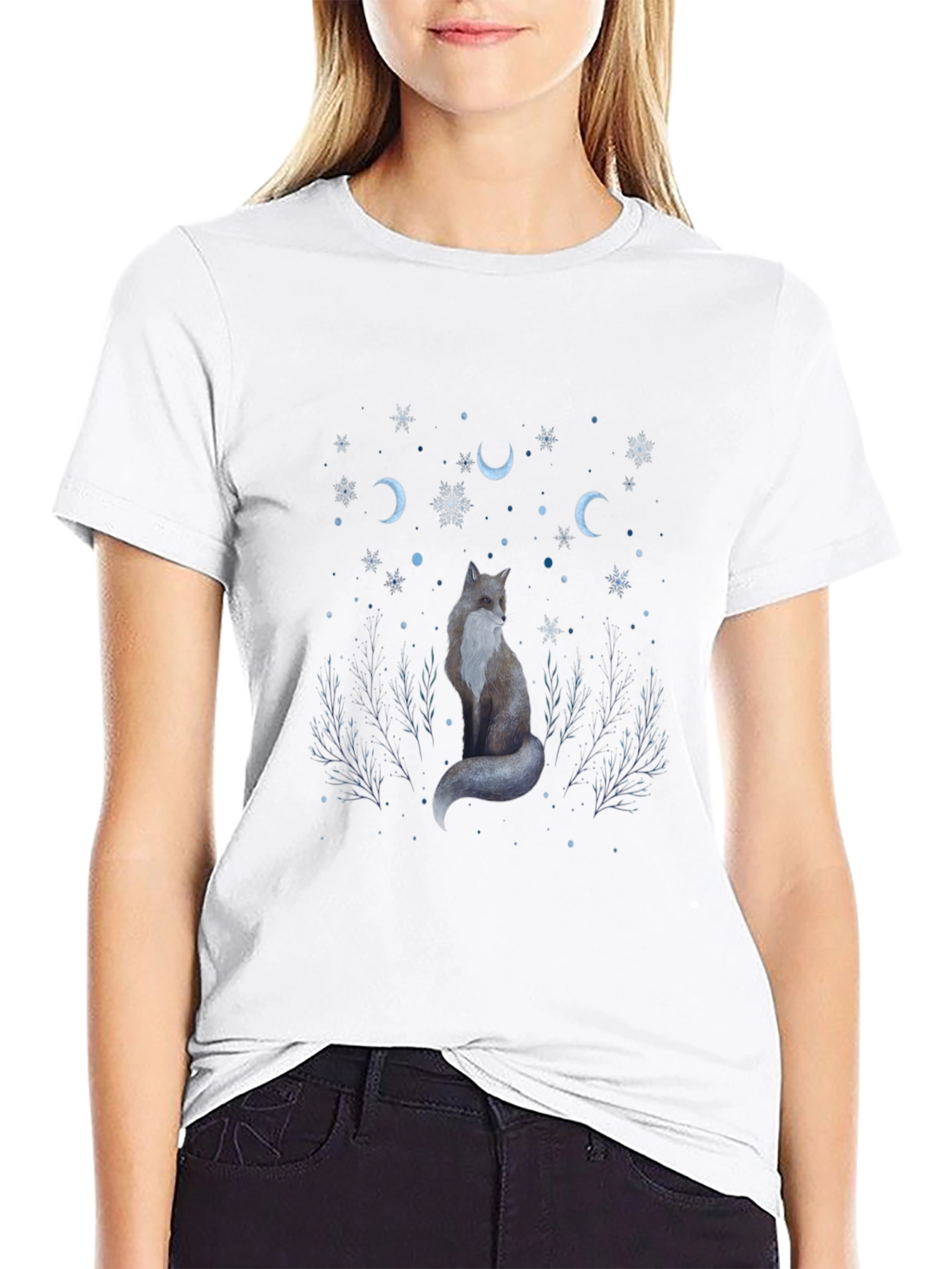 Mystic Fox Graphic Tee - Black Cotton T-Shirt