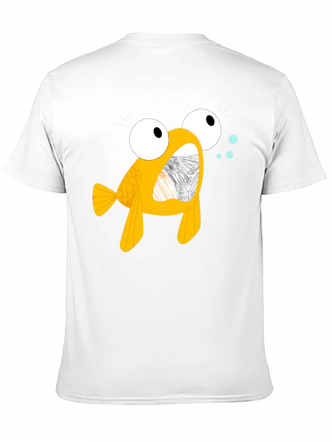 Cartoon Goldfish Black T-Shirt