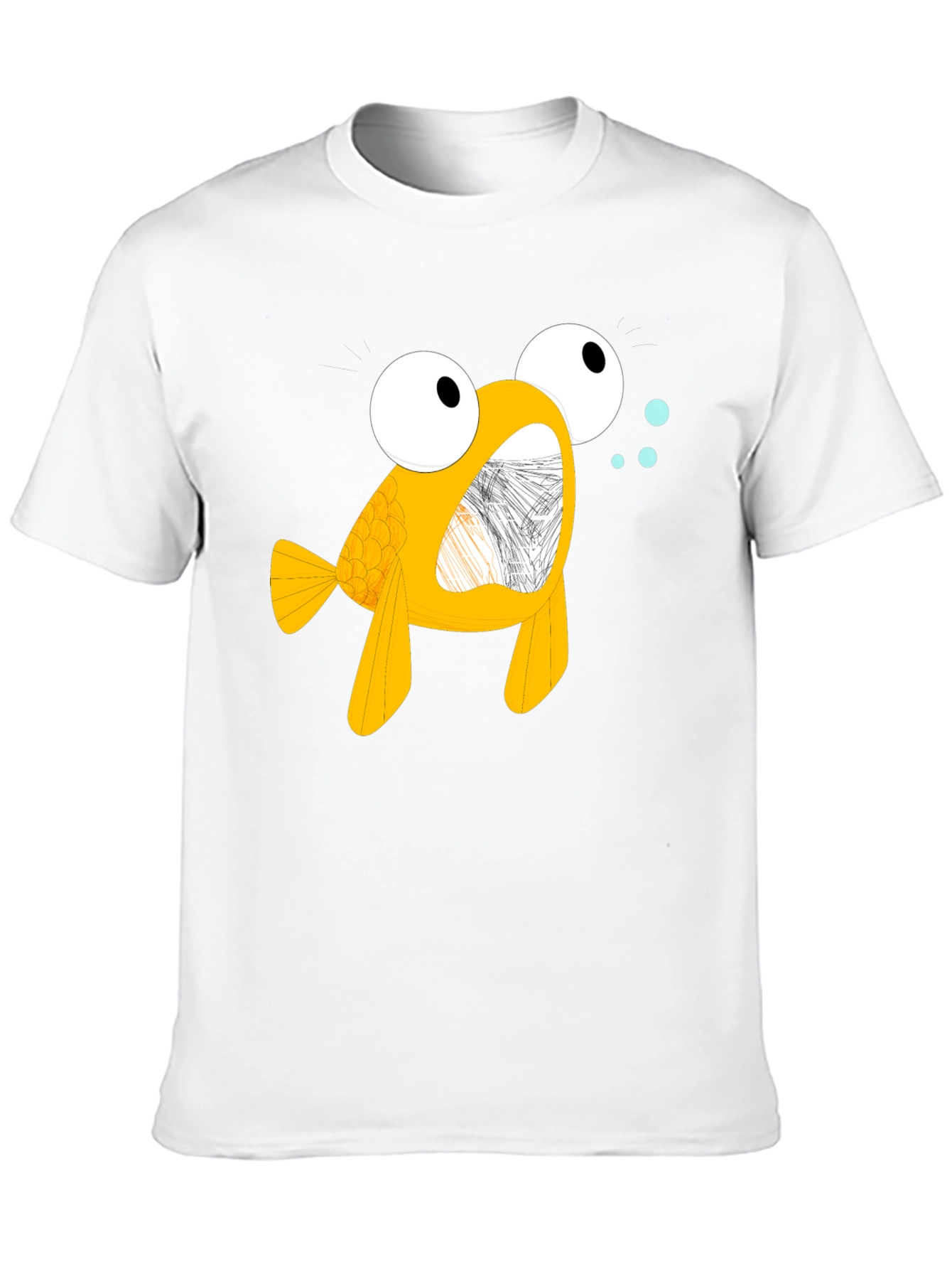 Cartoon Goldfish Black T-Shirt