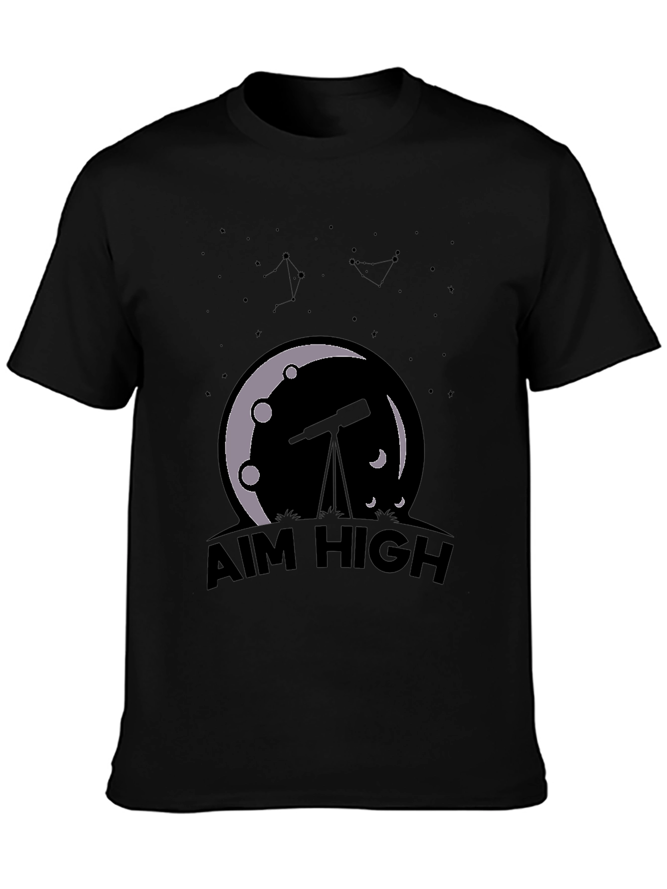 Aim High Astronomy Tee - Black Graphic T-Shirt