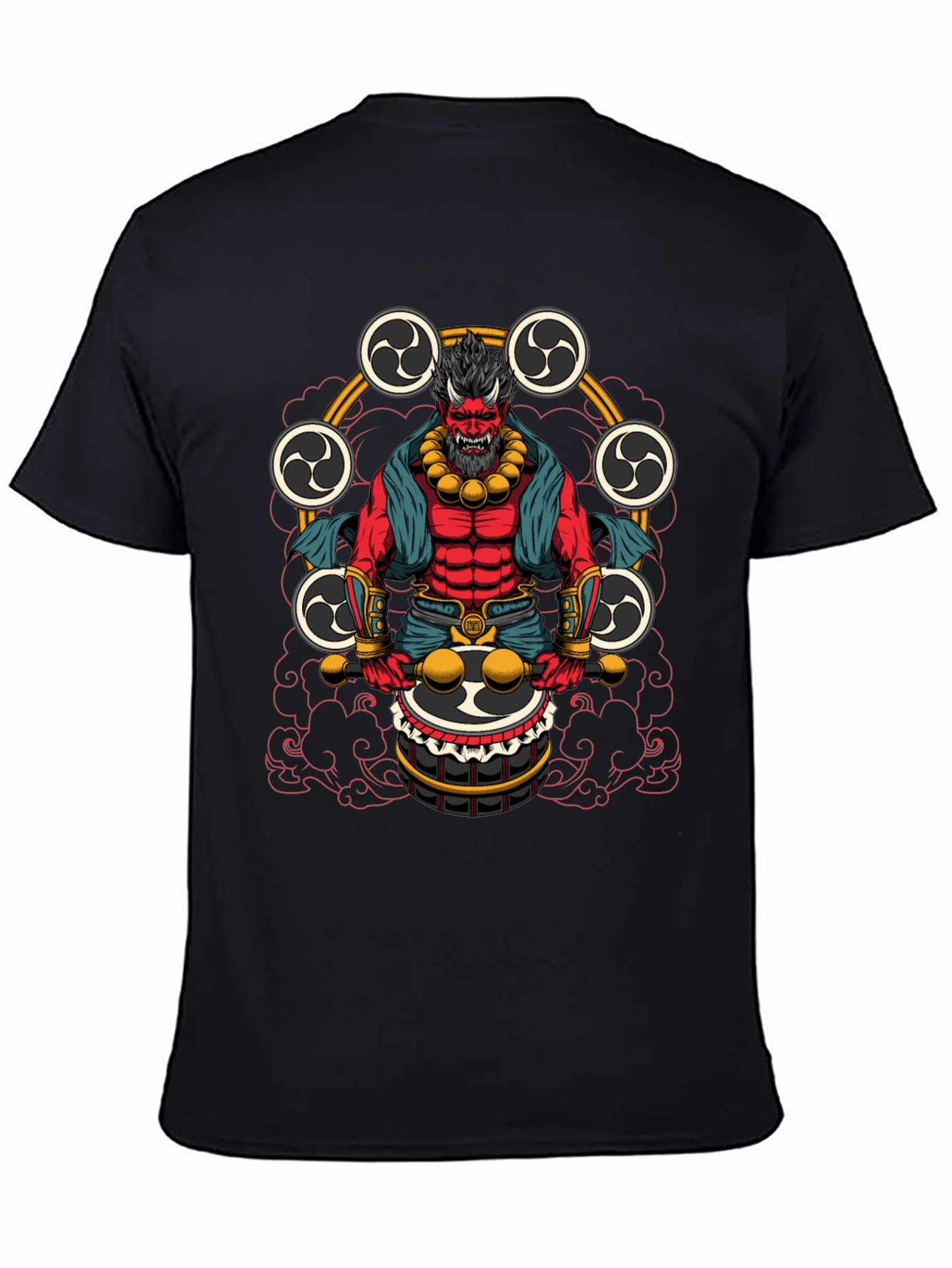 Japanese Oni Drummer T-Shirt - Unique Design