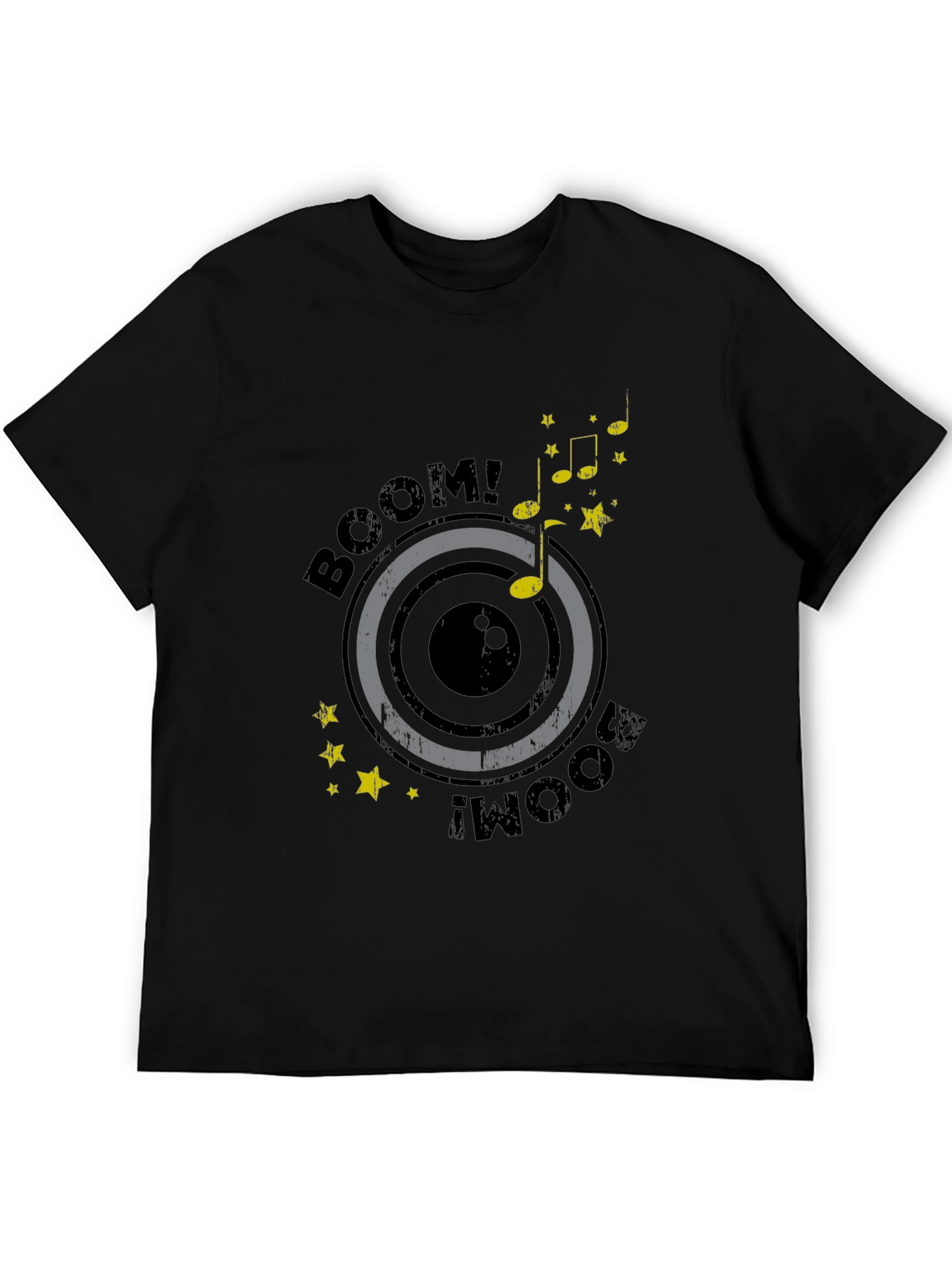 Boom! Music Graphic Tee - Stylish Black Cotton T-Shirt