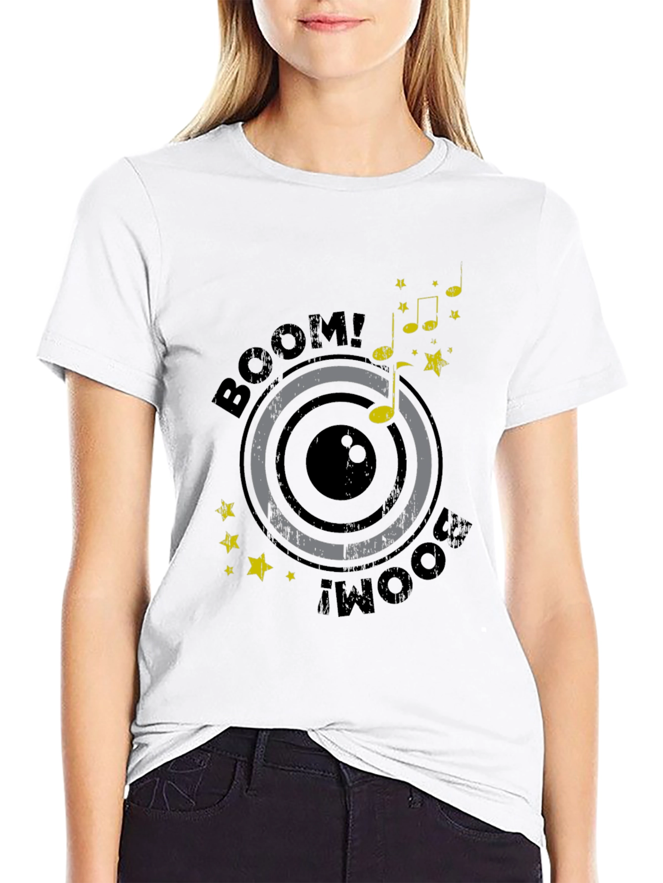 Boom! Music Graphic Tee - Stylish Black Cotton T-Shirt