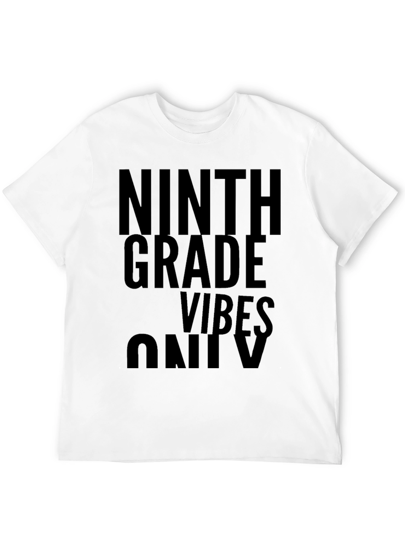 Ninth Grade Vibes Only Black Graphic Tee