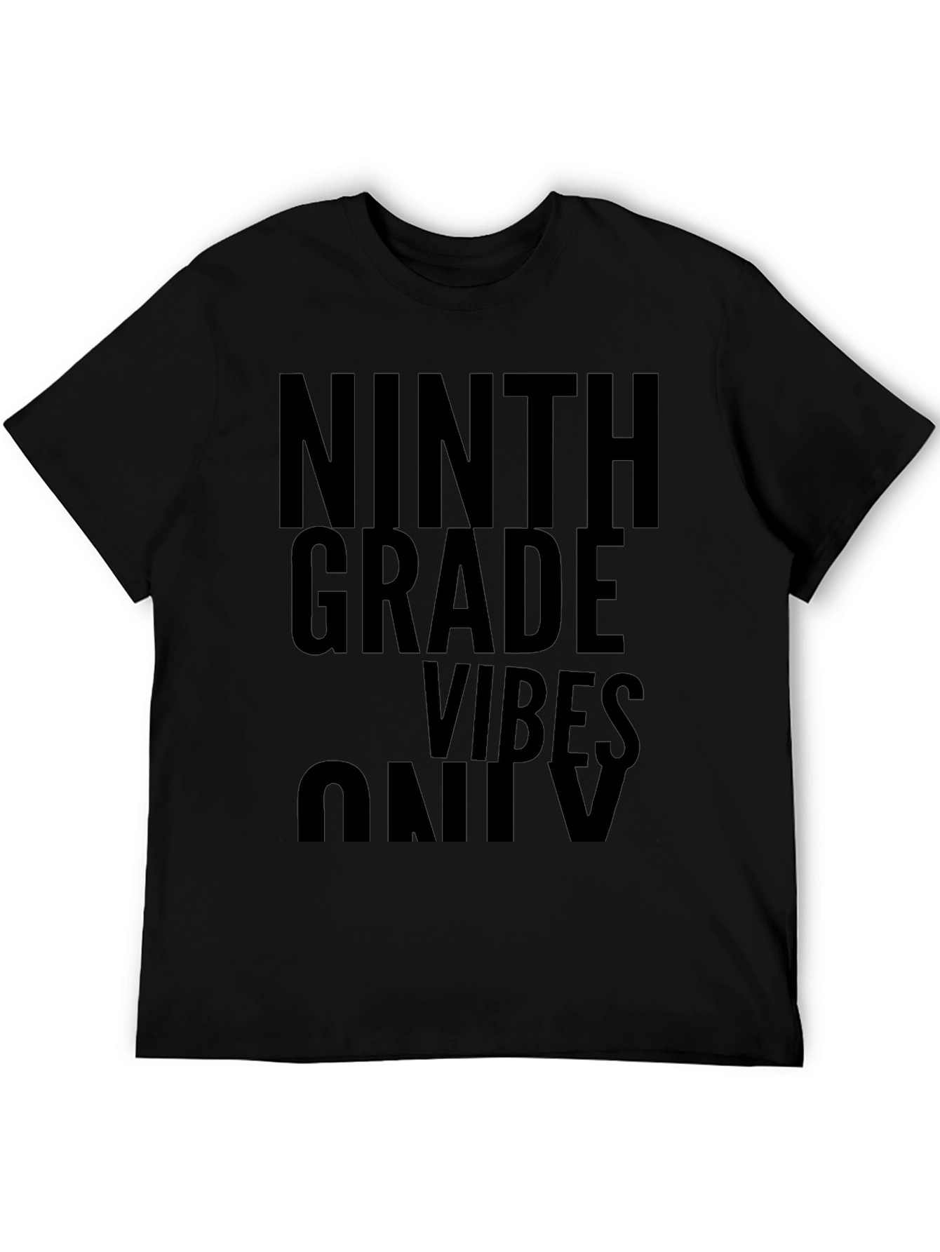 Ninth Grade Vibes Only Black Graphic Tee