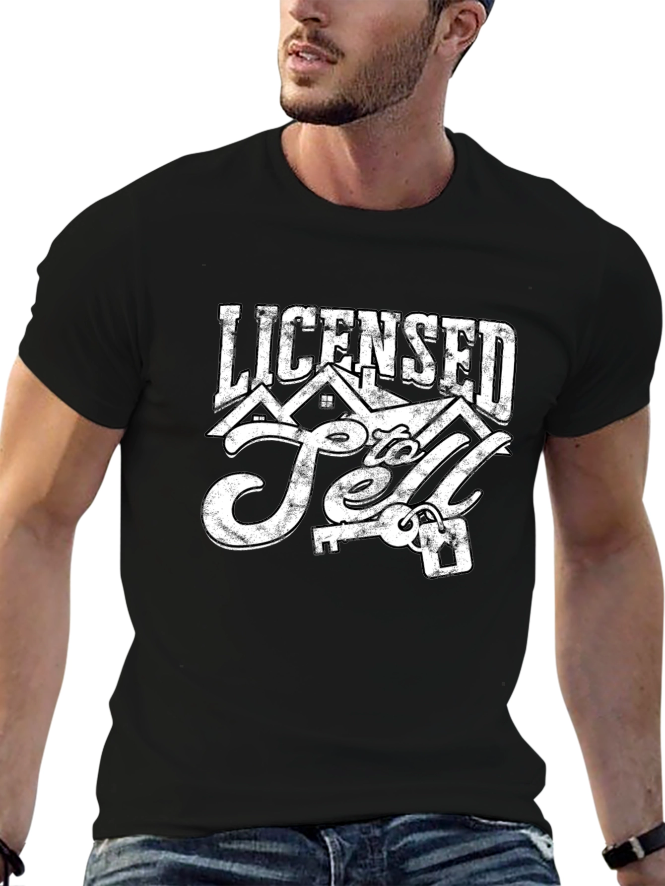 Licensed to Sell Black Graphic T-Shirt
