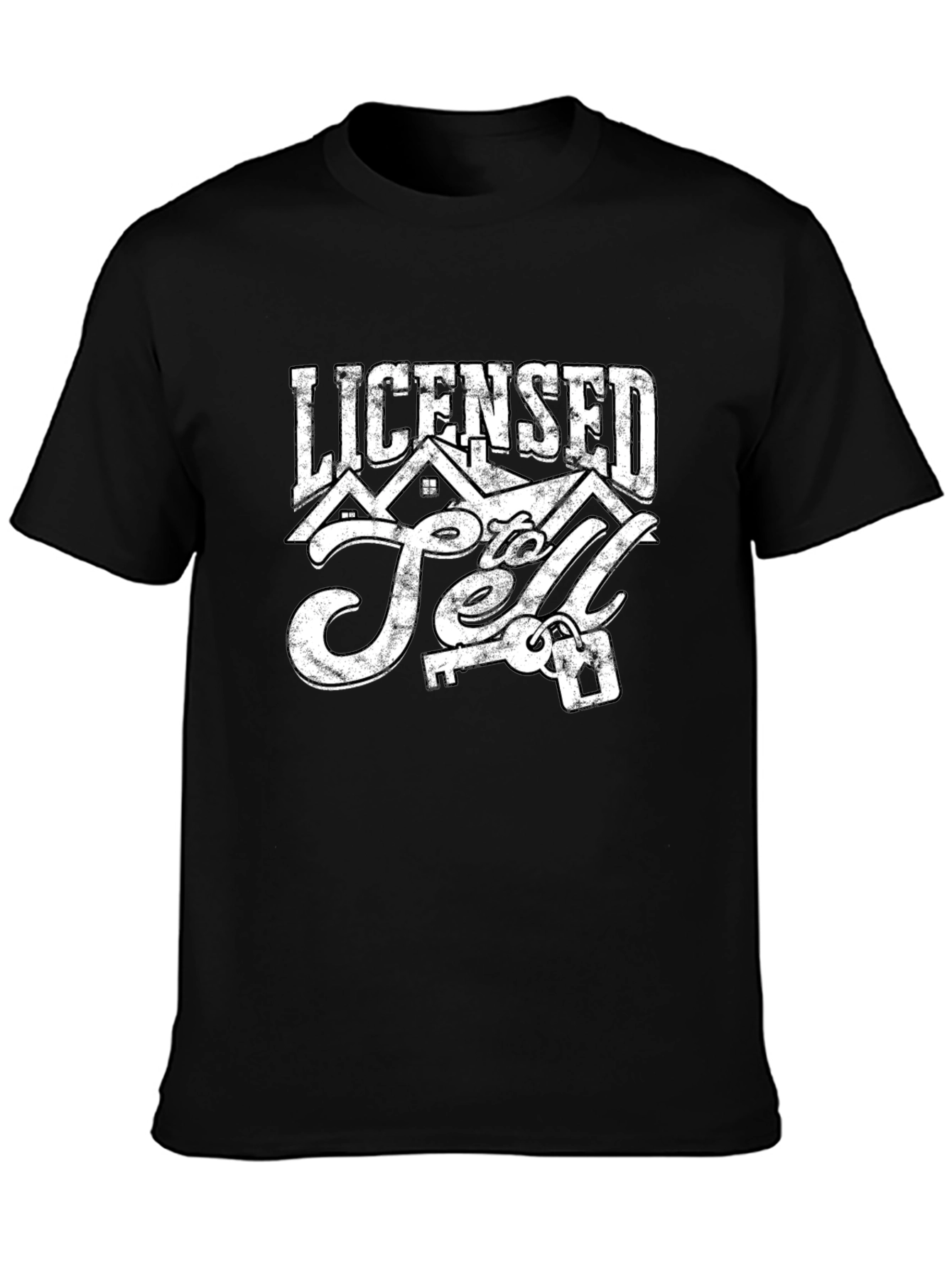 Licensed to Sell Black Graphic T-Shirt