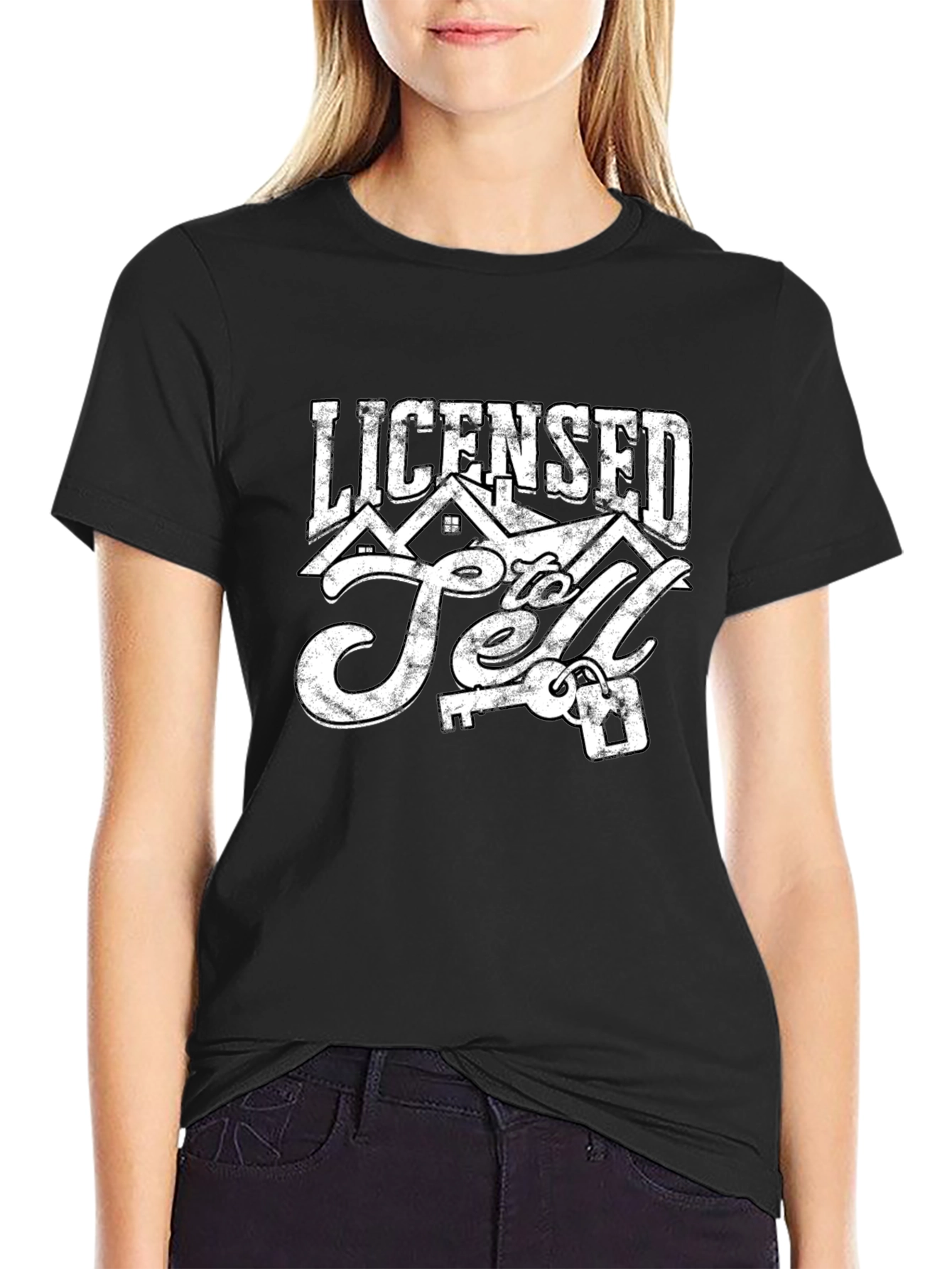 Licensed to Sell Black Graphic T-Shirt