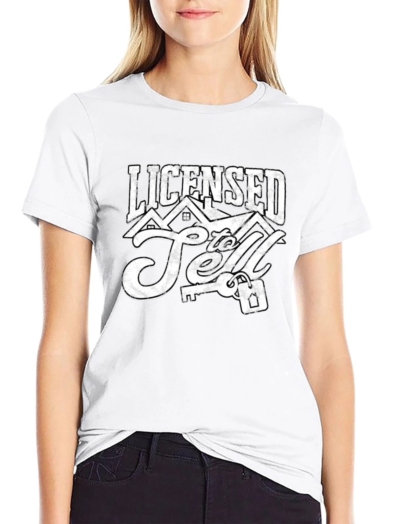 Licensed to Sell Black Graphic T-Shirt