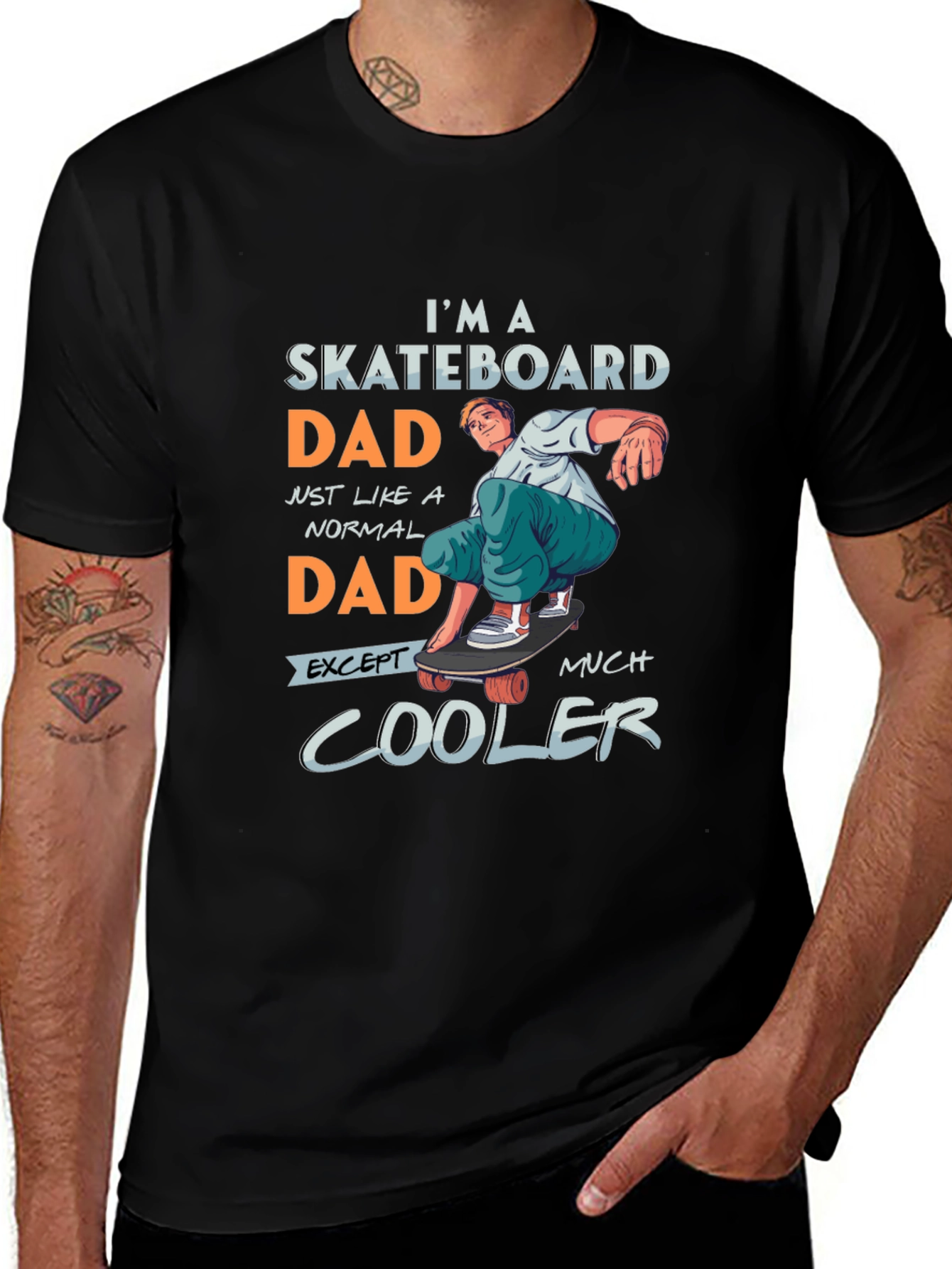 Skateboard Dad Graphic Tee - Cool Dad Style