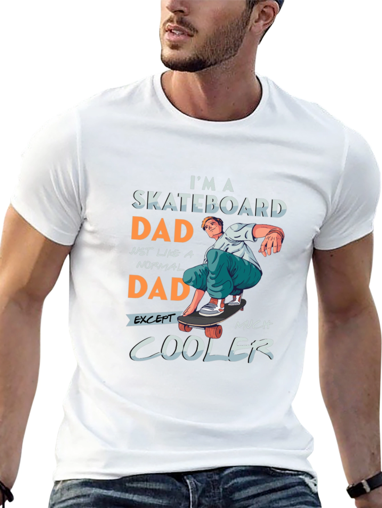 Skateboard Dad Graphic Tee - Cool Dad Style