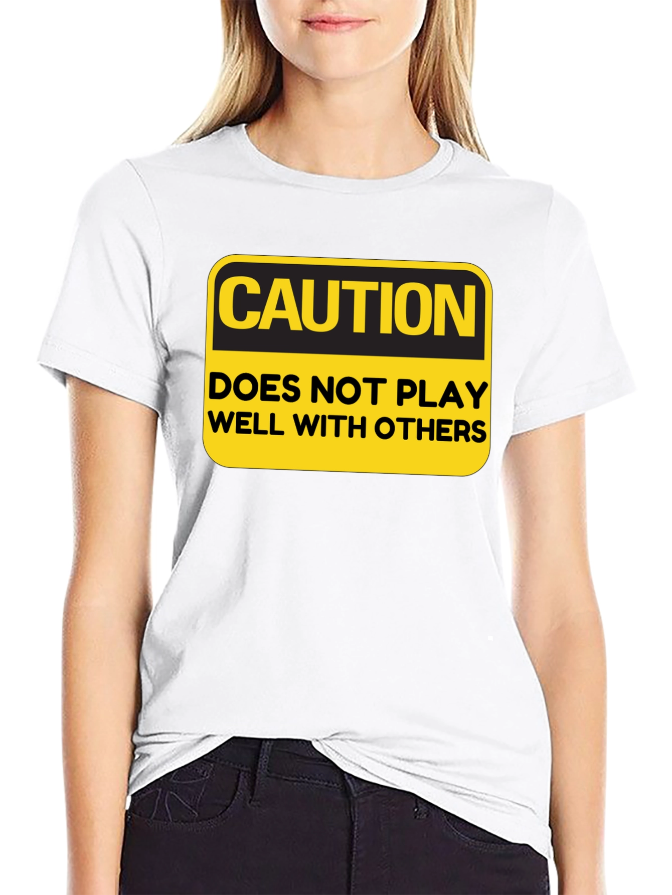 Caution Doesnt Play Well With Others Funny Graphic Tee