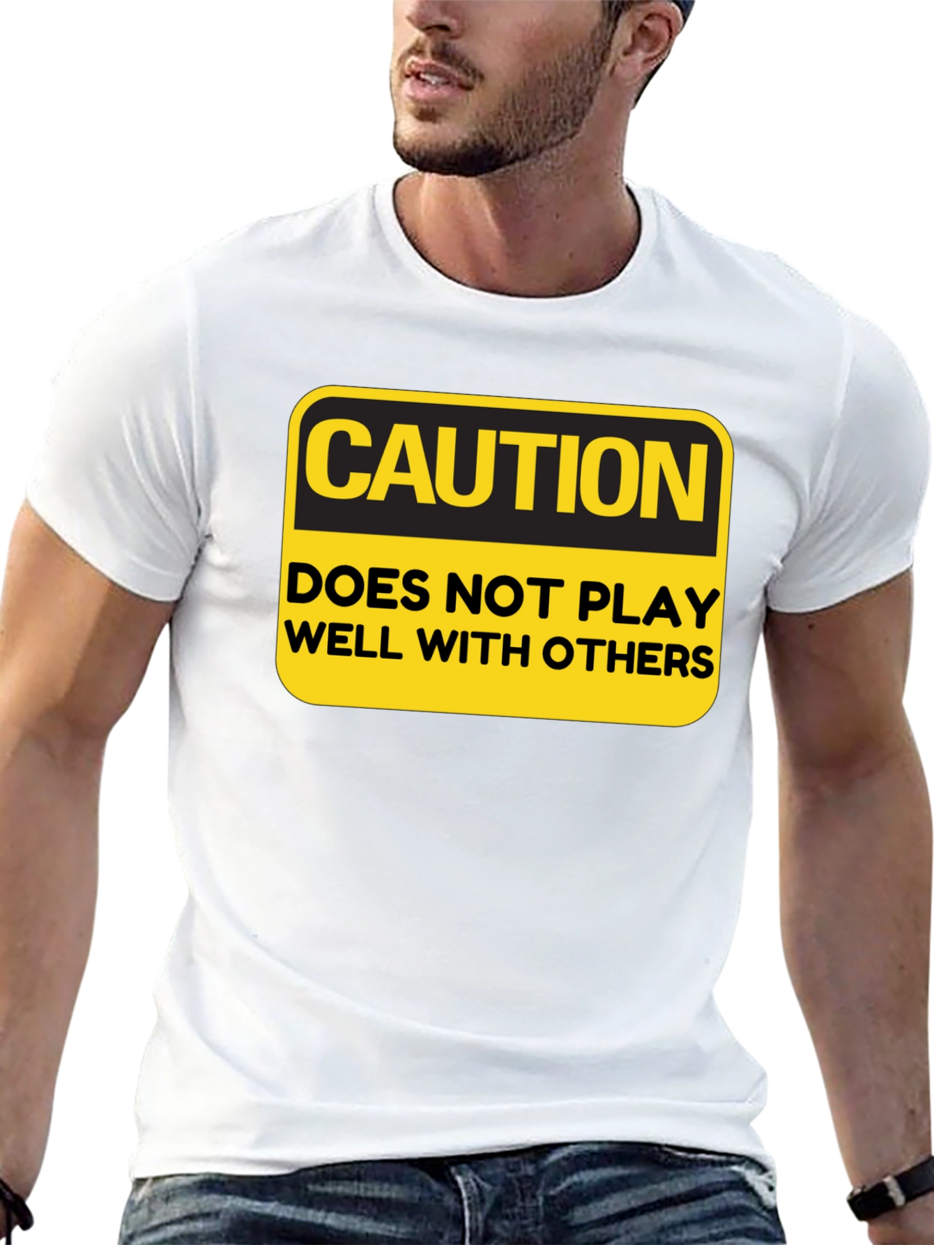 Caution Doesnt Play Well With Others Funny Graphic Tee