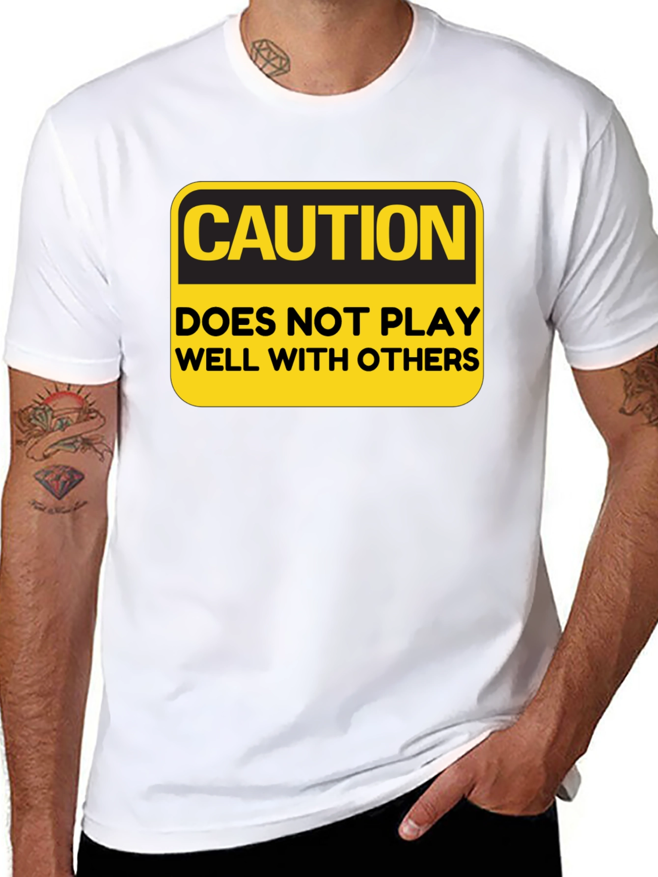 Caution Doesnt Play Well With Others Funny Graphic Tee