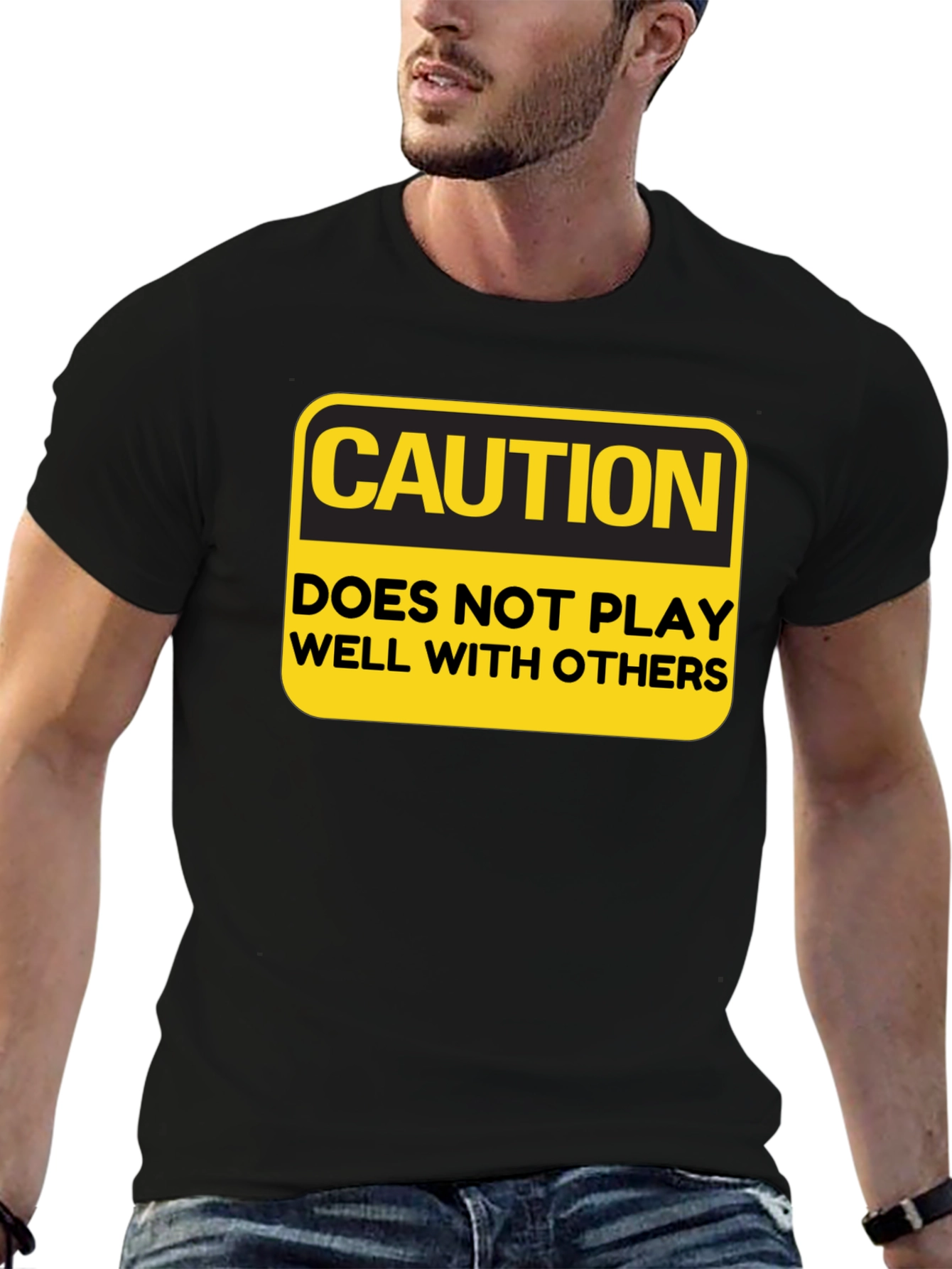 Caution Doesnt Play Well With Others Funny Graphic Tee