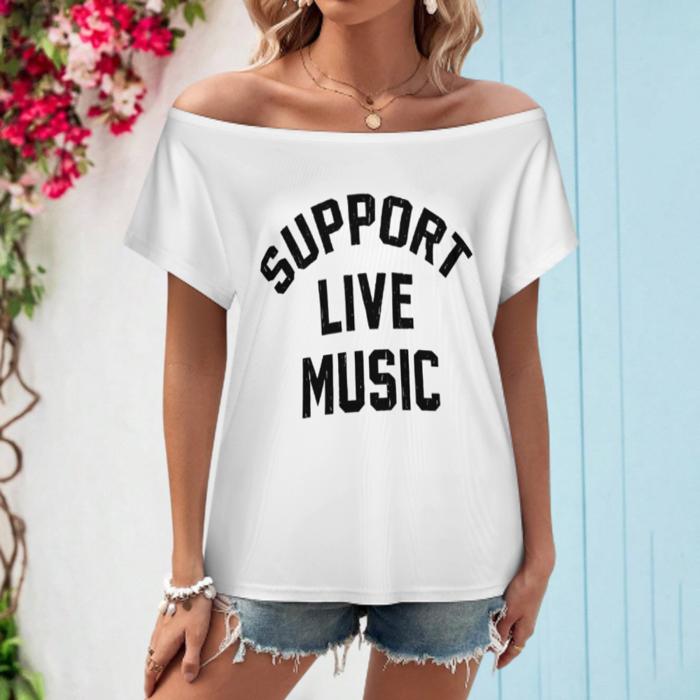 Support Live Music Graphic Tee – Retro Concert Lover Statement Shirt(z408)