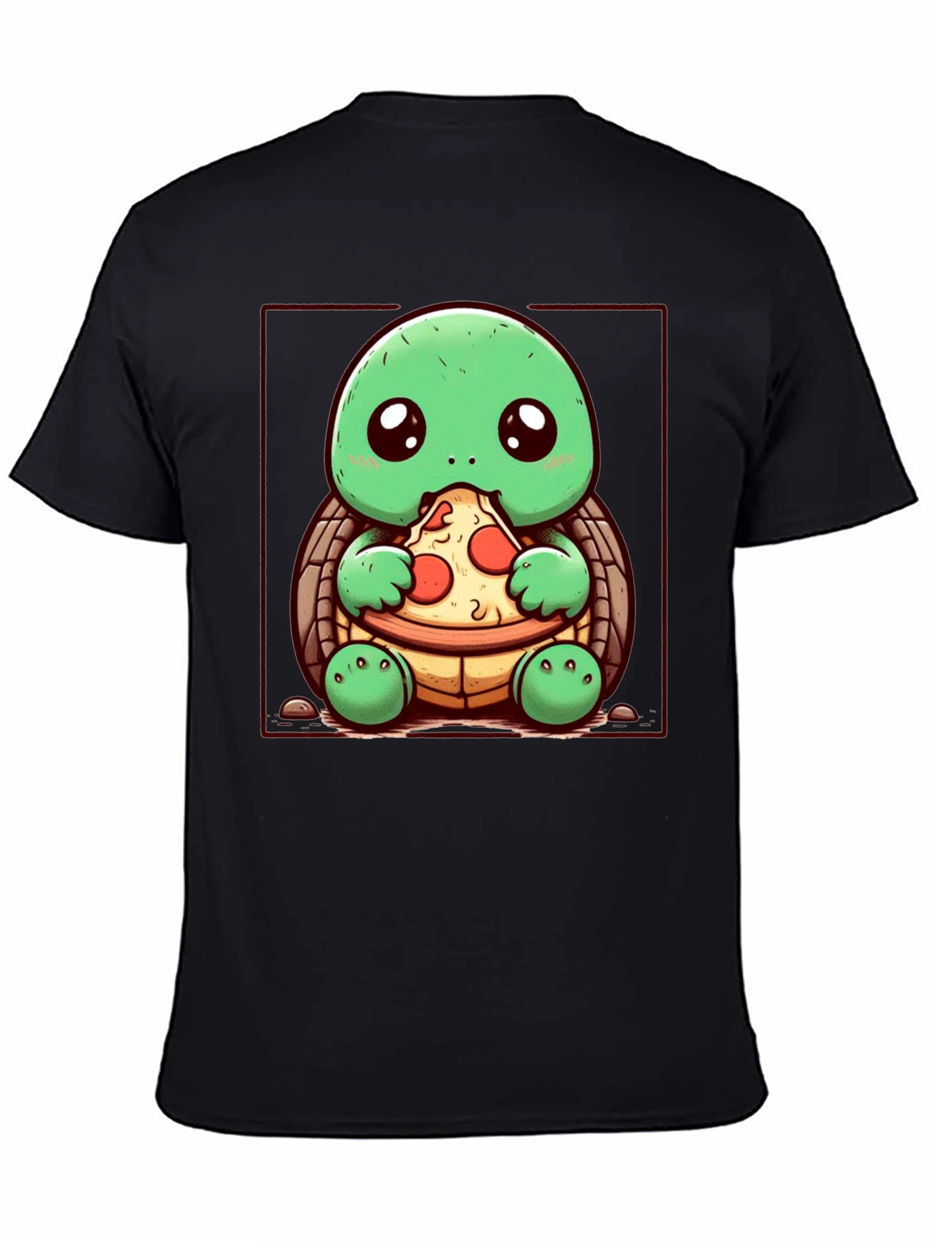 Turtle Eating Pizza Graphic T-Shirt