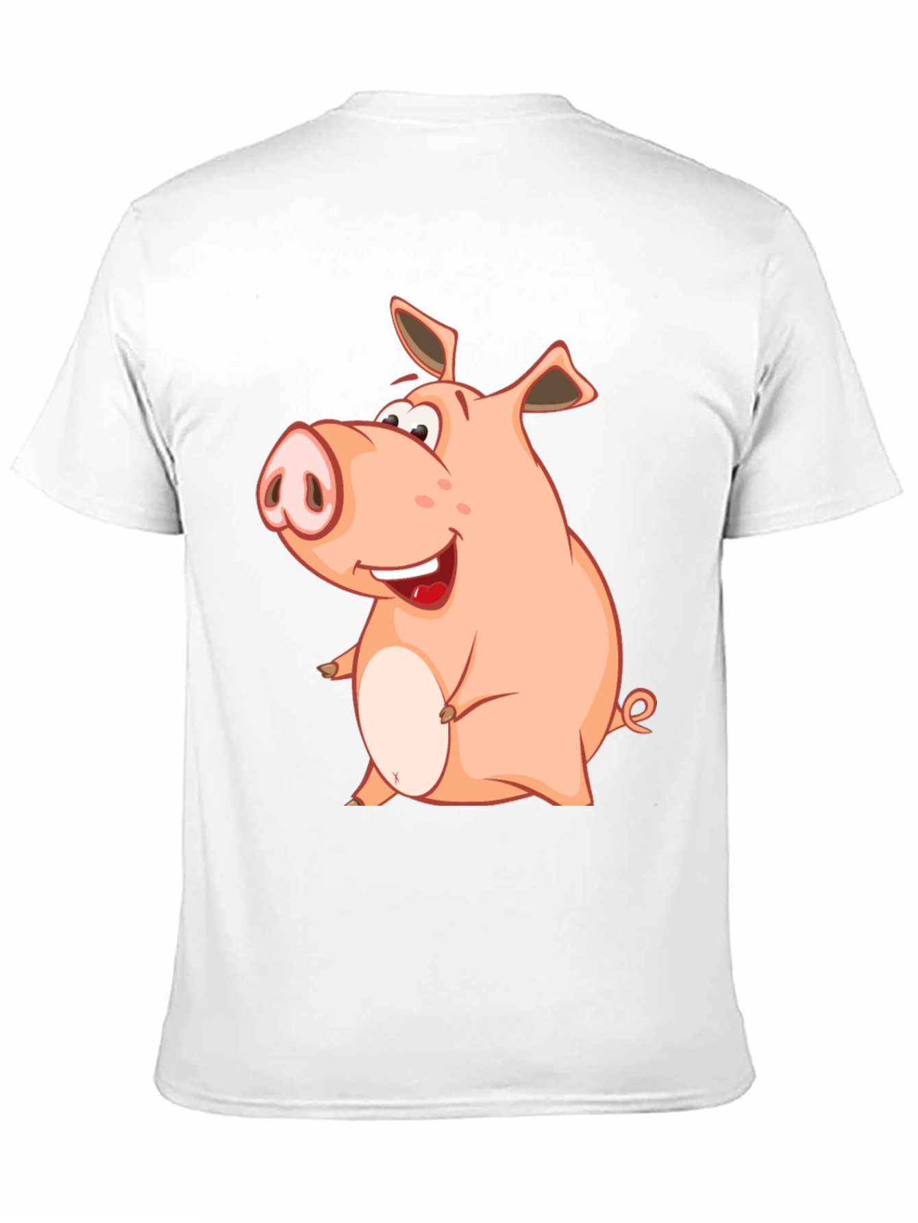 Funny Pig Cartoon Graphic Tee - Black Cotton Shirt
