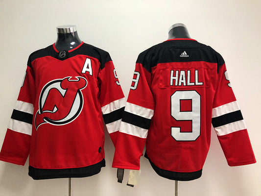 Men's New Jerseys Devils Taylor Hall #9 Red Player Game Jerseys