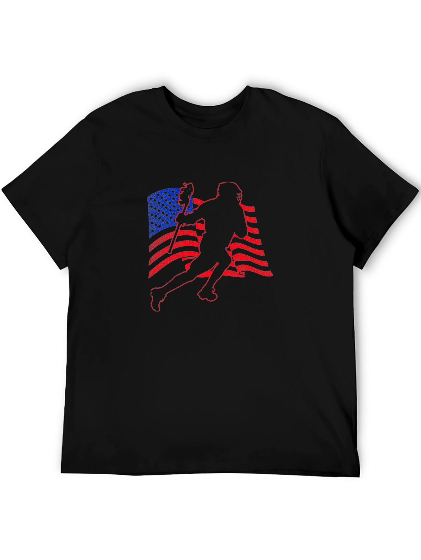 Lacrosse American Flag Graphic T-Shirt
