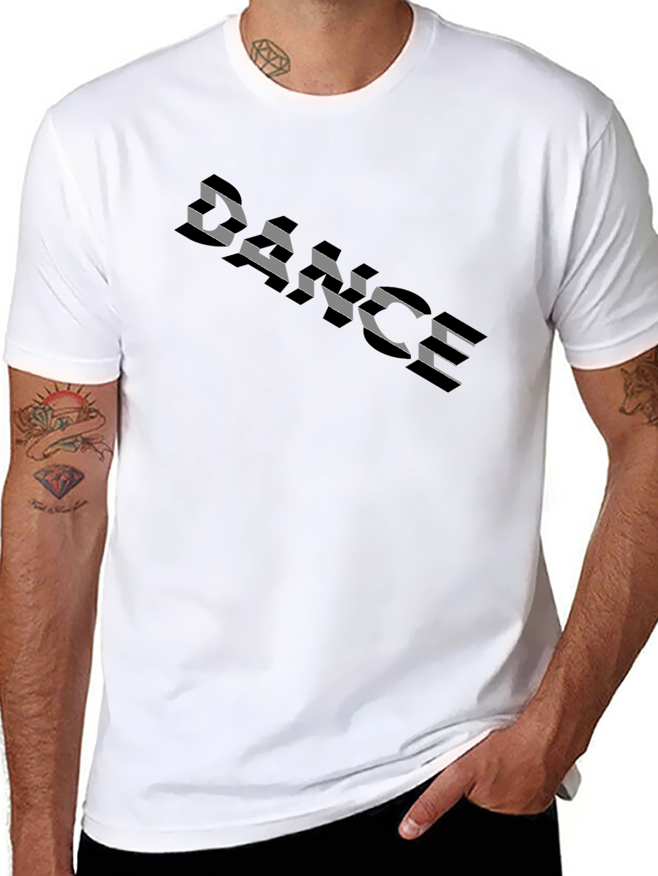 Dance T-Shirt - Black Cotton Tee with Graphic Print