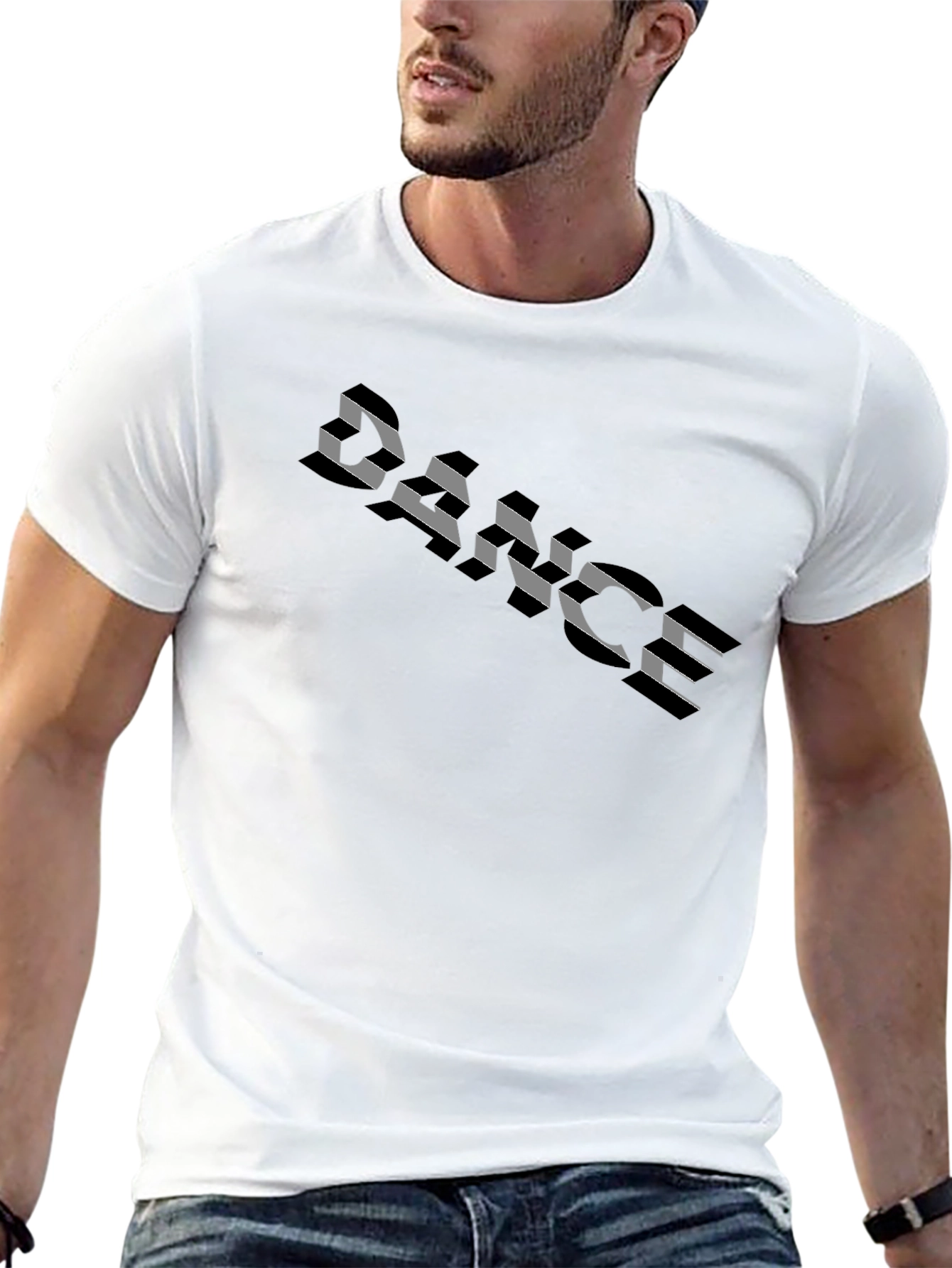 Dance T-Shirt - Black Cotton Tee with Graphic Print