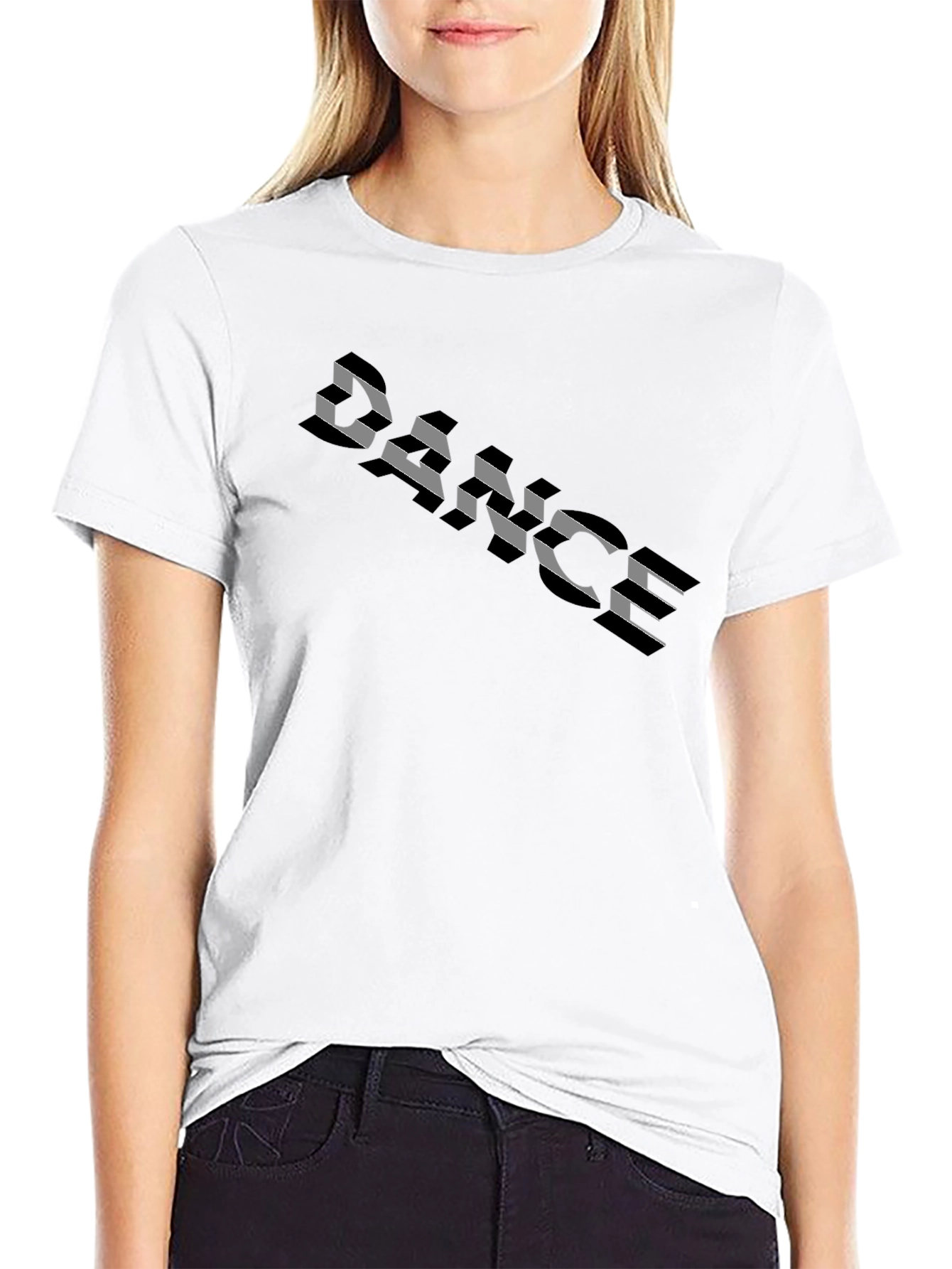 Dance T-Shirt - Black Cotton Tee with Graphic Print