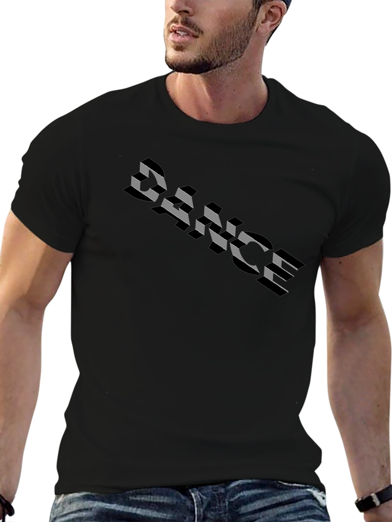Dance T-Shirt - Black Cotton Tee with Graphic Print