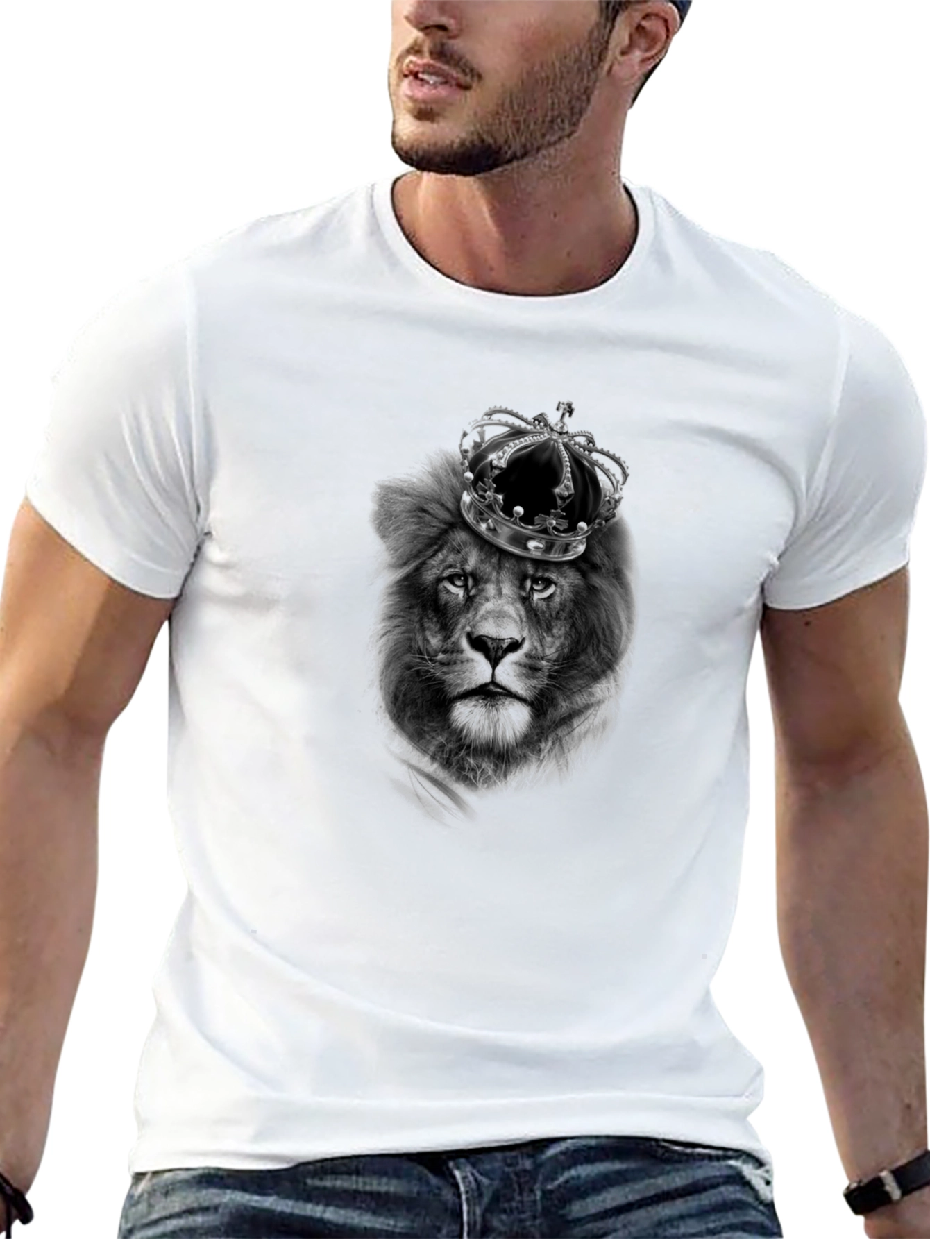 King Lion Graphic Tee - Black Cotton T-Shirt