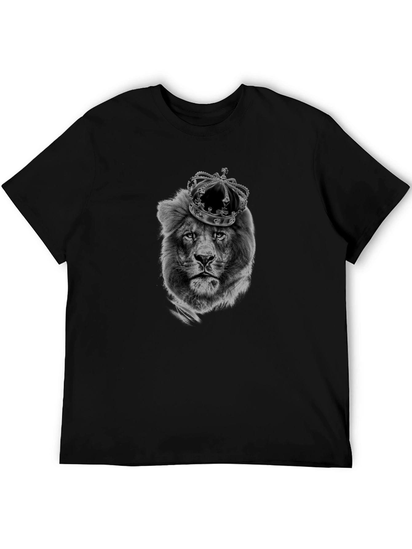 King Lion Graphic Tee - Black Cotton T-Shirt