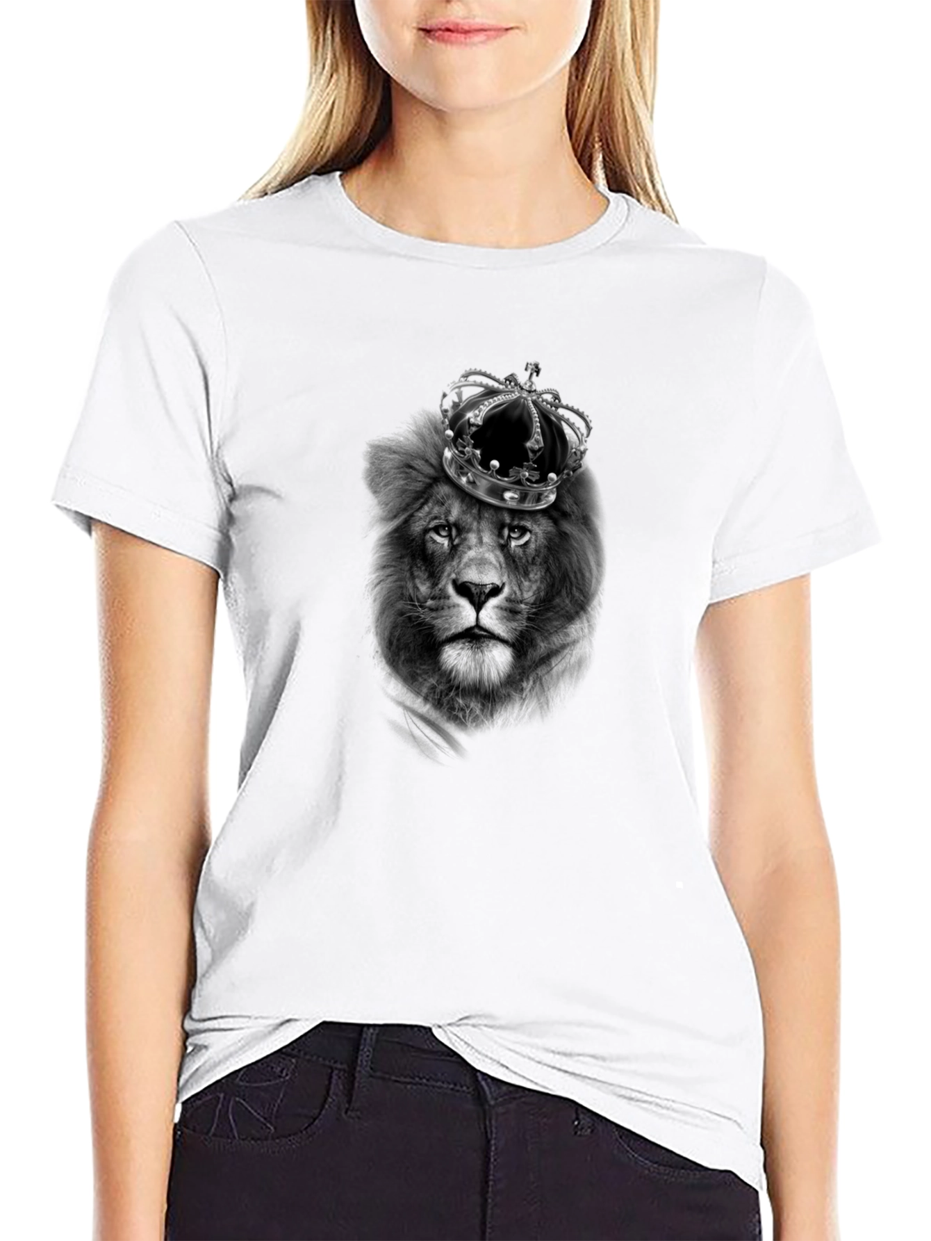 King Lion Graphic Tee - Black Cotton T-Shirt