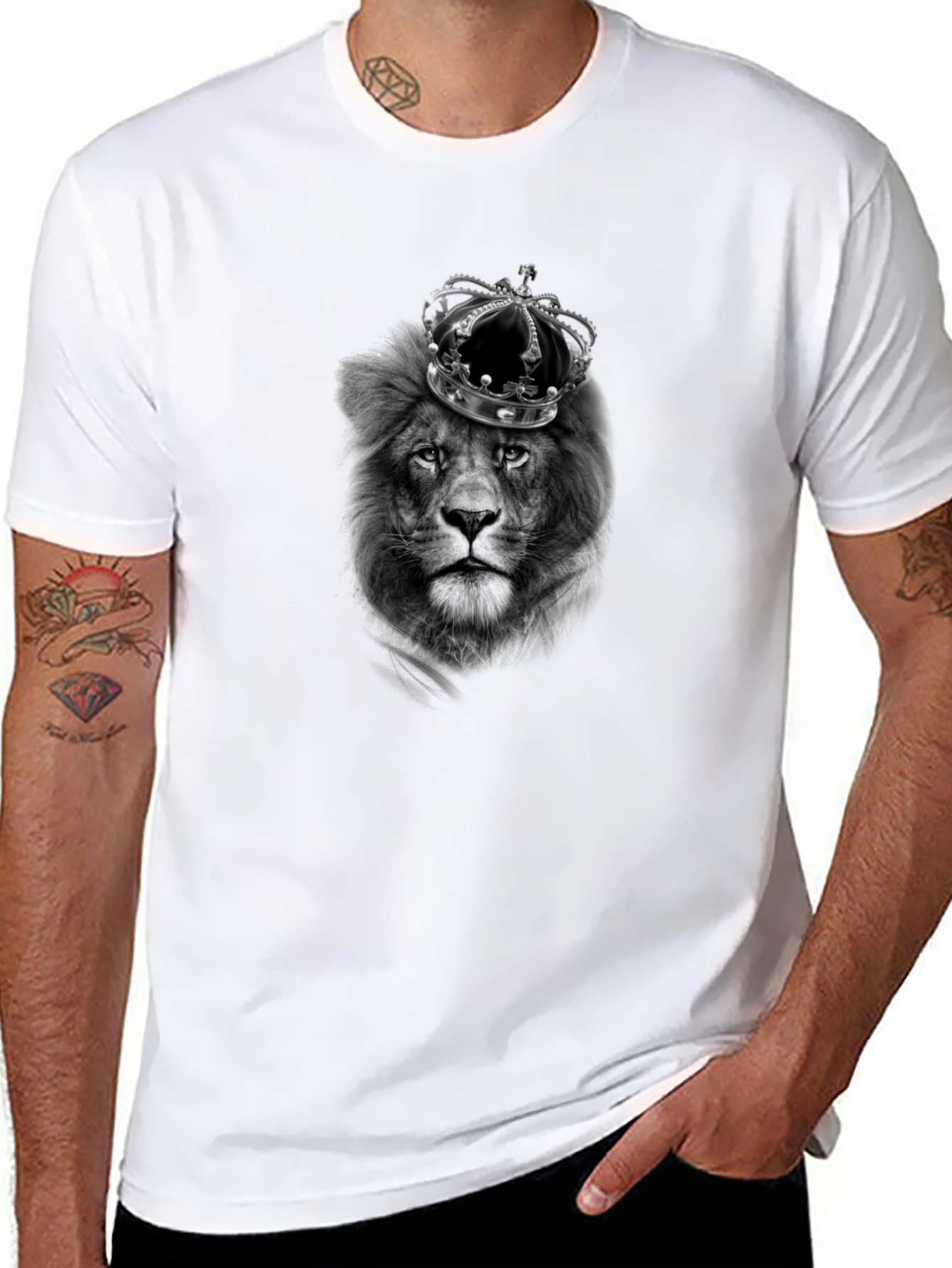 King Lion Graphic Tee - Black Cotton T-Shirt