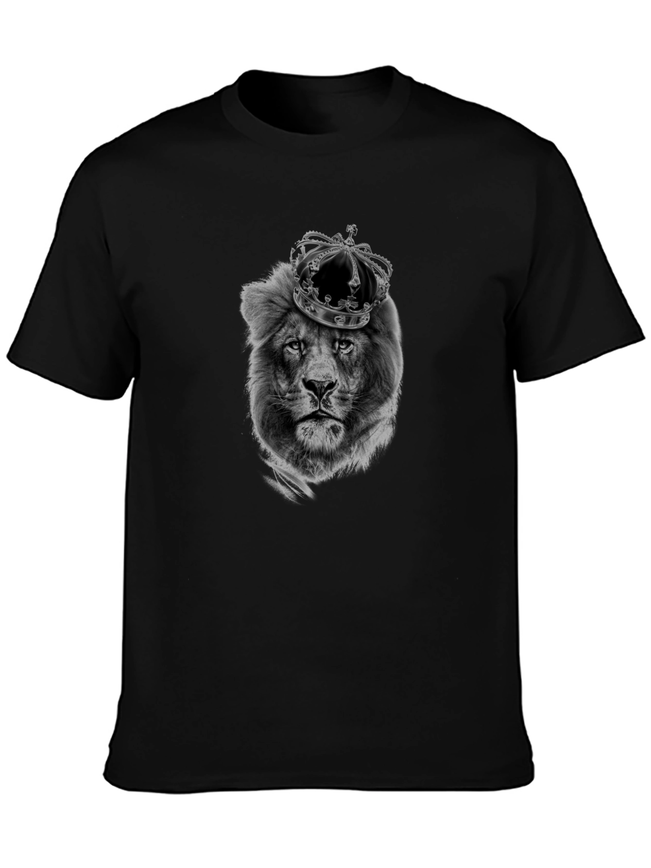King Lion Graphic Tee - Black Cotton T-Shirt