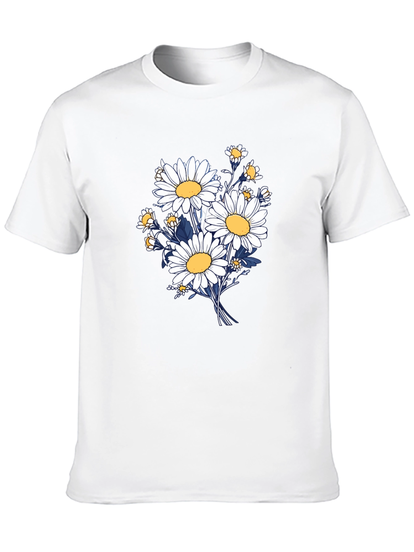 Daisy Bouquet Graphic Tee - Black Cotton Comfort
