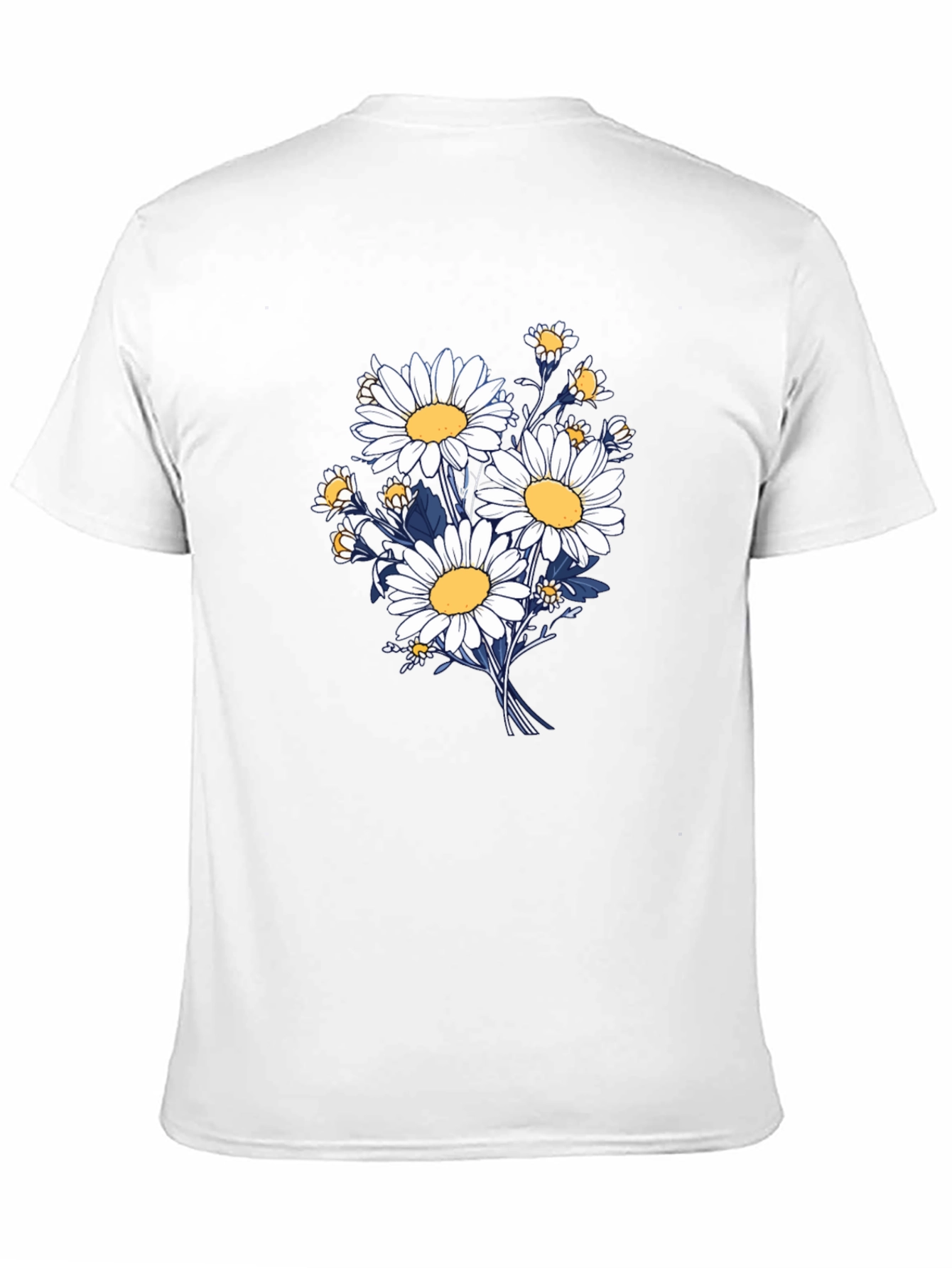 Daisy Bouquet Graphic Tee - Black Cotton Comfort