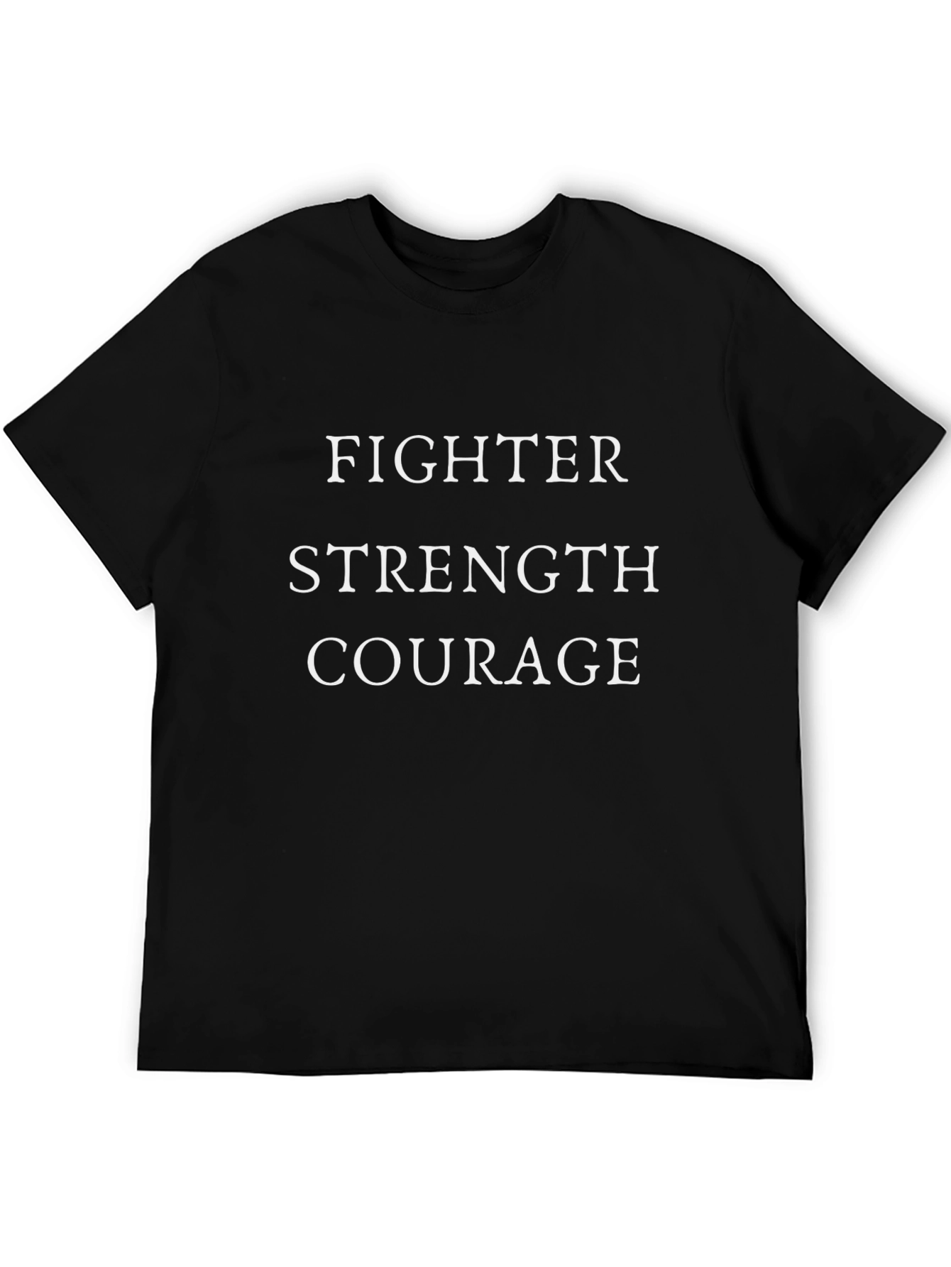 Fighter Strength Courage Black Graphic Tee