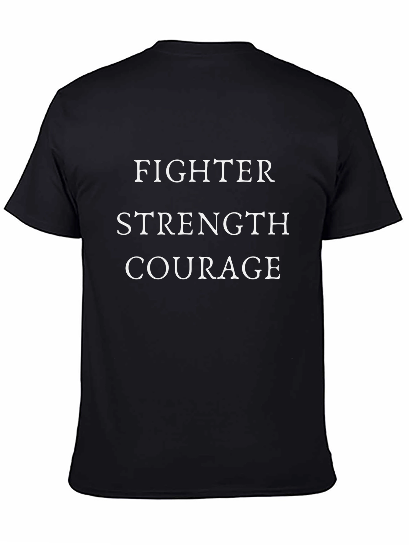 Fighter Strength Courage Black Graphic Tee