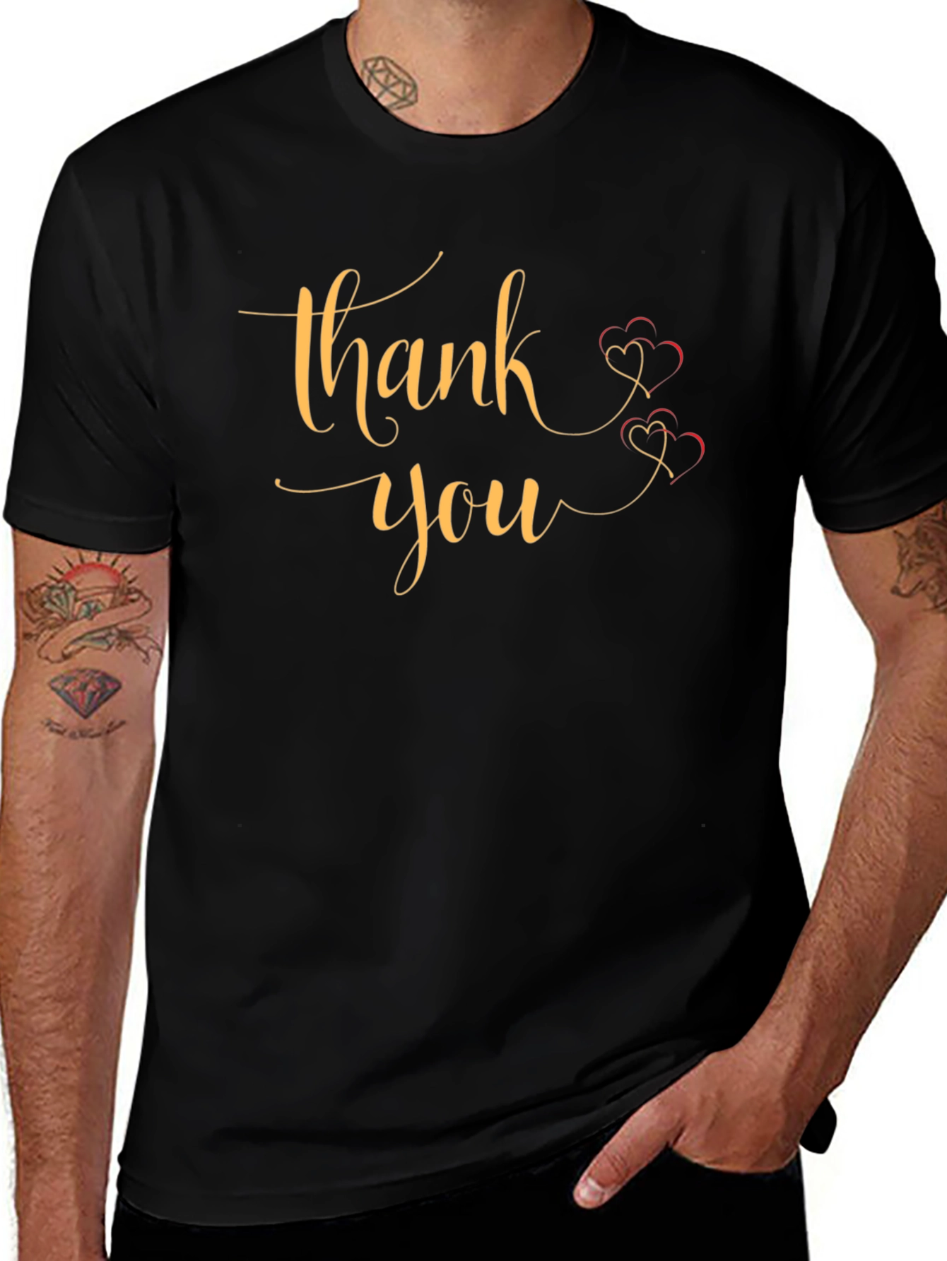Thank You T-Shirt Graphic Print Casual Wear