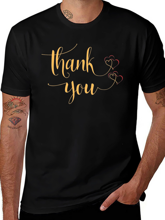 Thank You T-Shirt Graphic Print Casual Wear