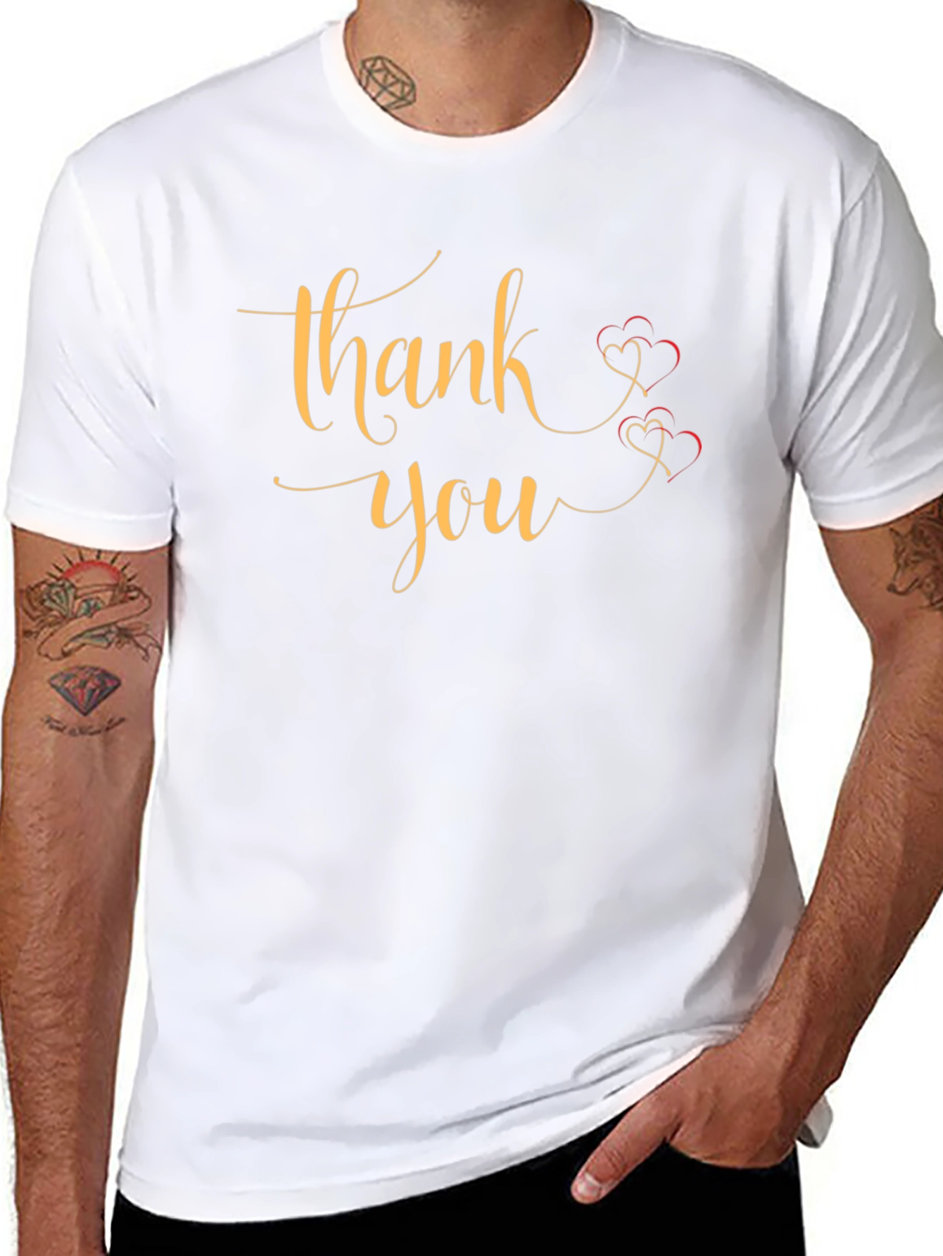 Thank You T-Shirt Graphic Print Casual Wear