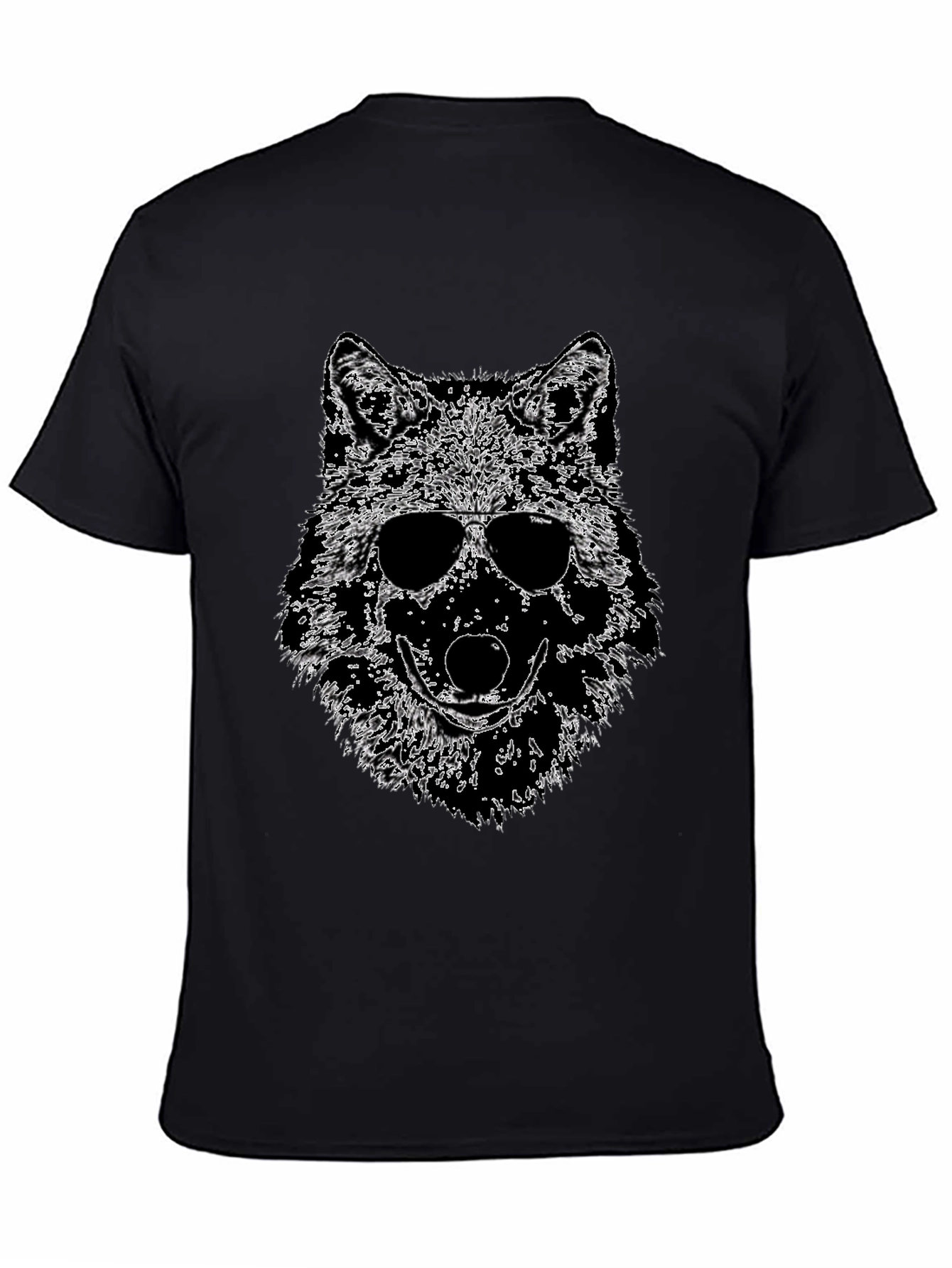 Cool Wolf Graphic Tee - Mens Black T-Shirt