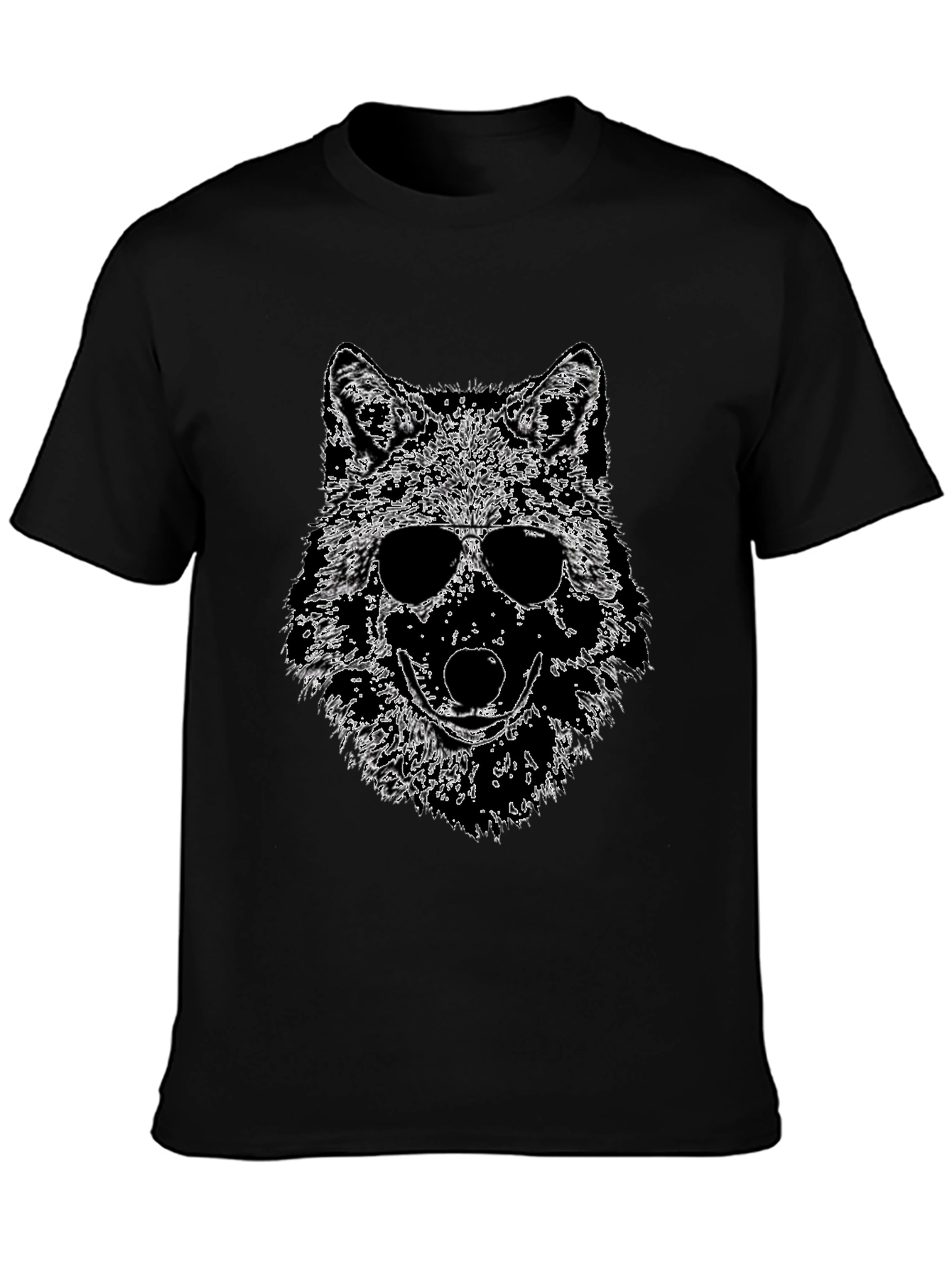Cool Wolf Graphic Tee - Mens Black T-Shirt