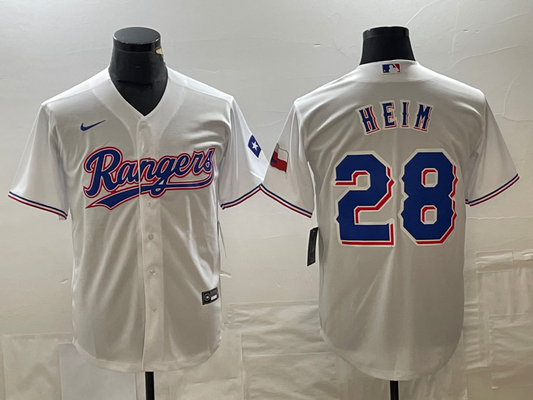 Men's Texas Rangers Jonah Heim #28 White Home Replica Player Jerseys