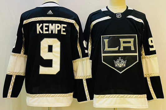 Men's Los Aneles Kings Adrian Kempe #9 Black Game Jerseys