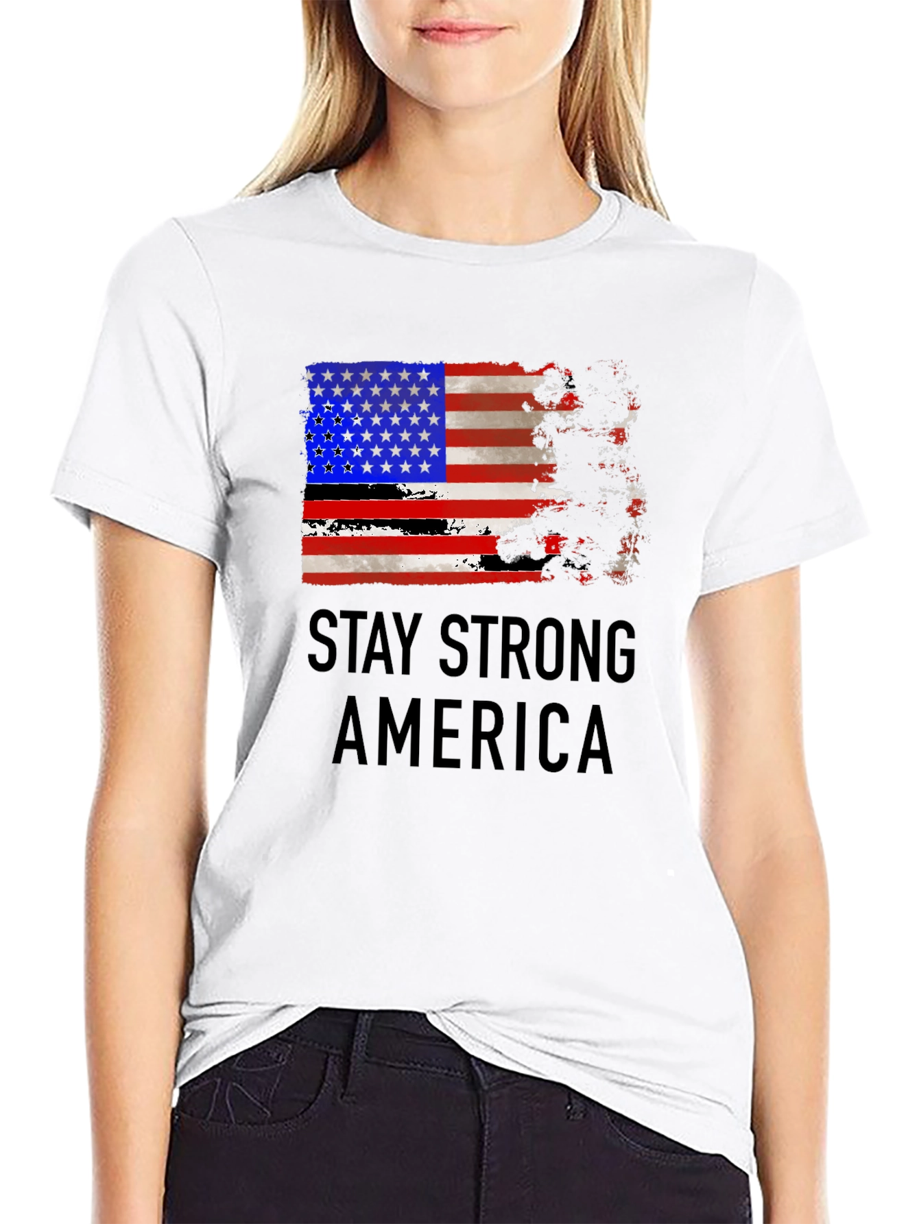 Stay Strong America T-Shirt Patriotic USA Flag