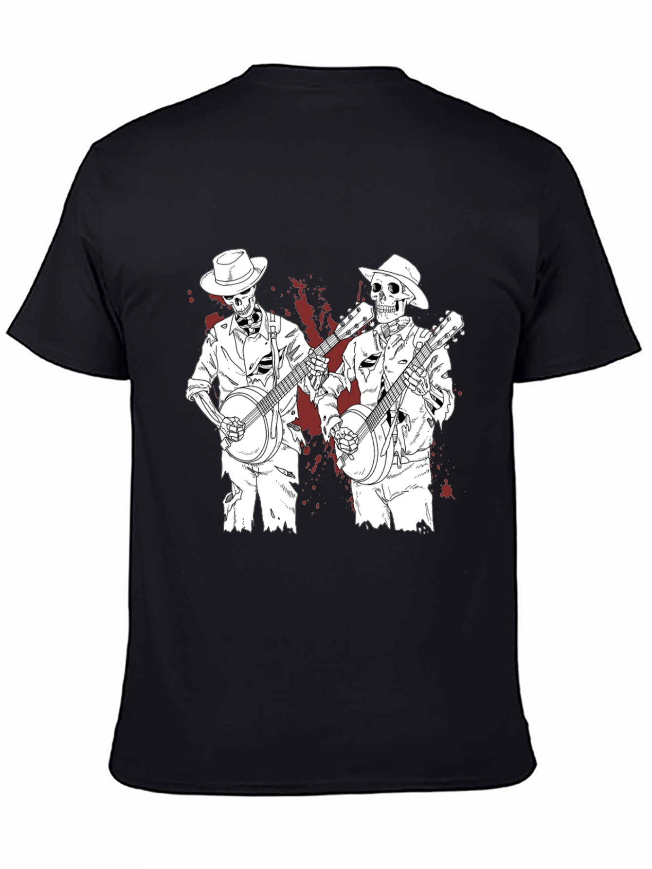 Skeleton Banjo Player Graphic Tee