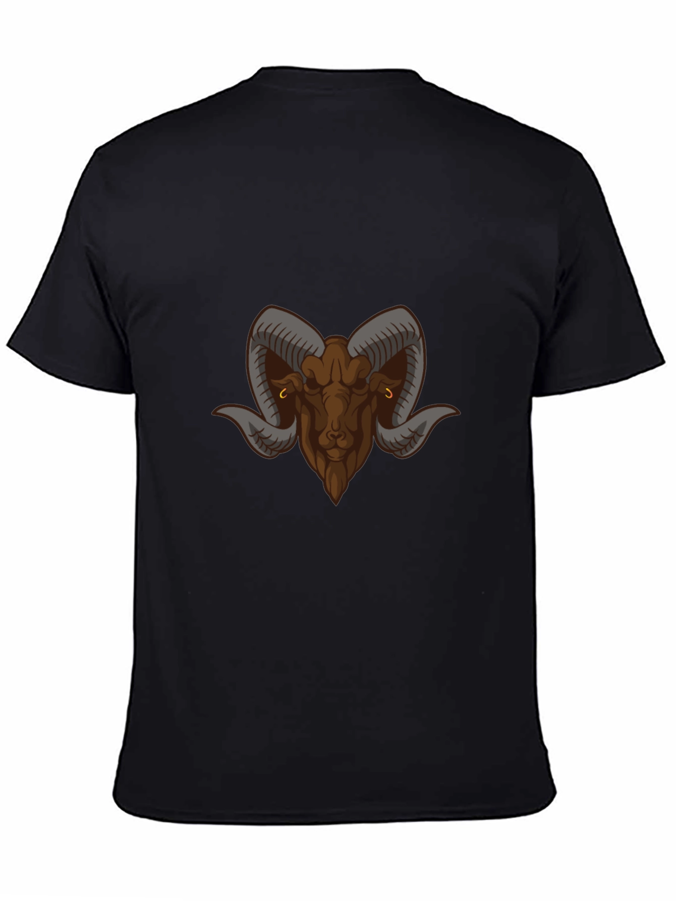 Black T-Shirt with Ram Graphic