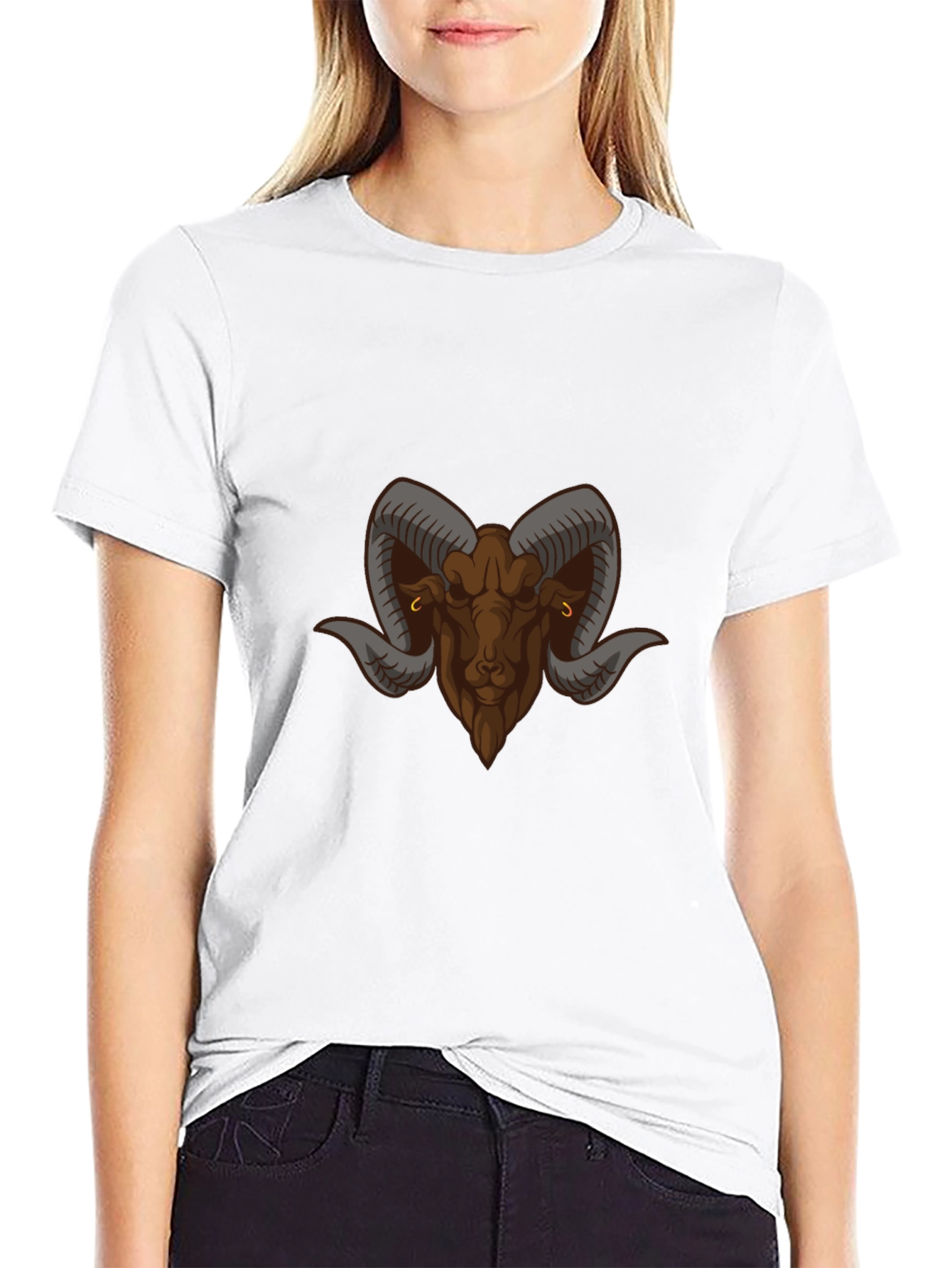 Black T-Shirt with Ram Graphic