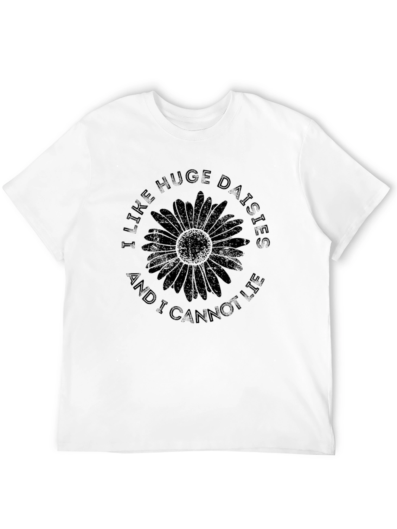 Huge Daisies Graphic Black T-Shirt